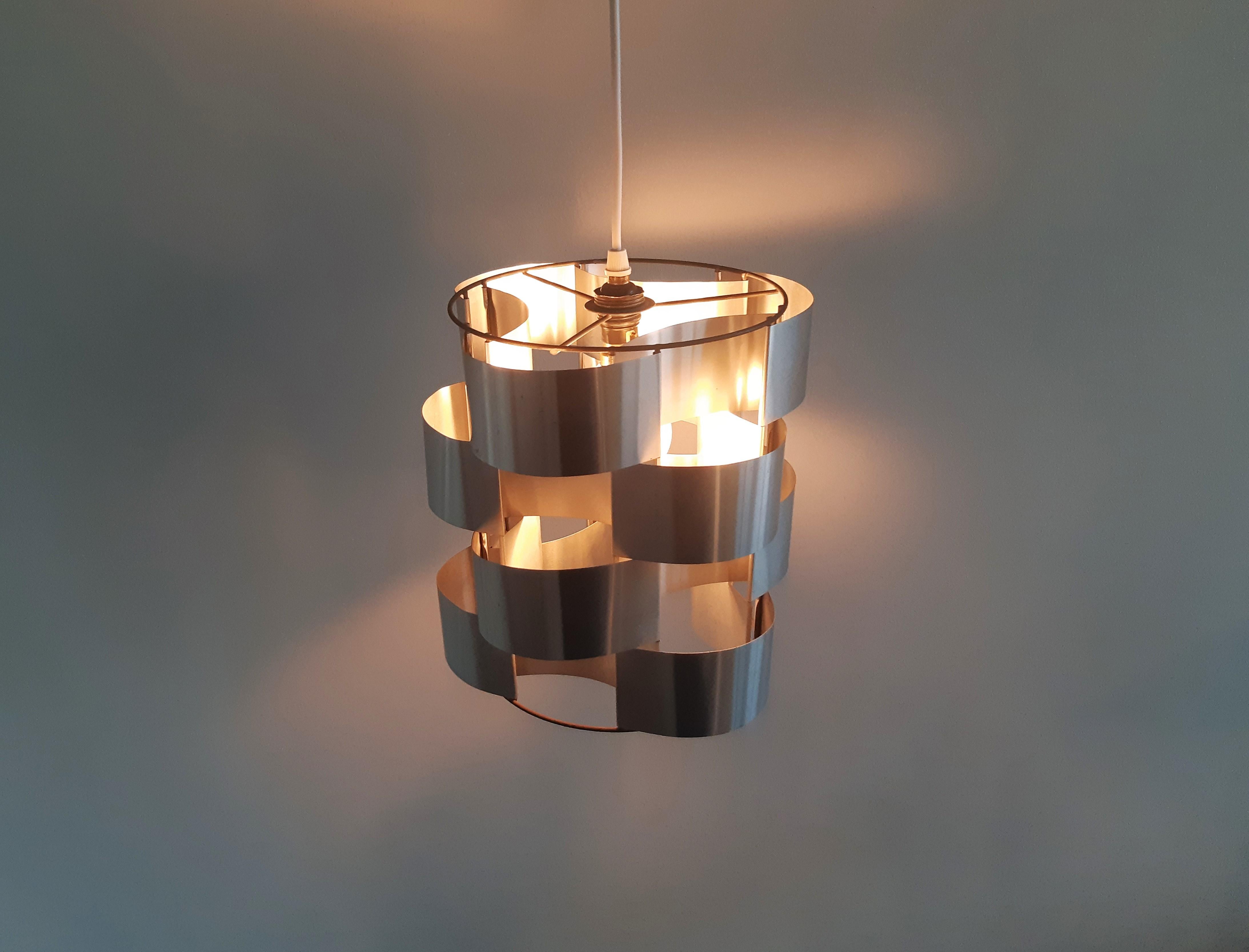 Aluminum Pendant Lamp by Max Sauze, France 1970's 1