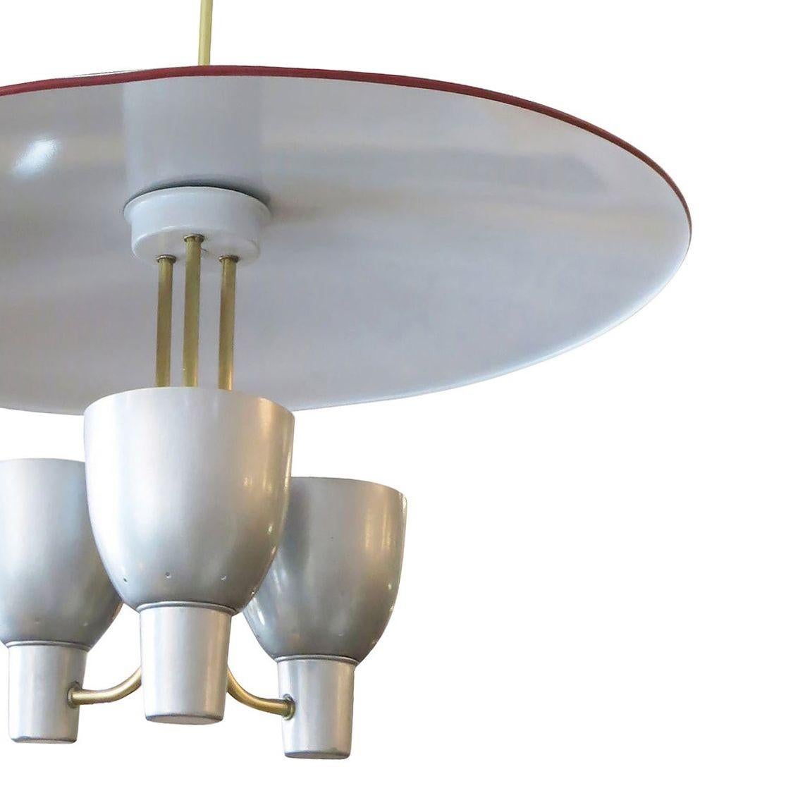 Mid-Century Modern Aluminum Pendant, Style of Gerald Thurston for Lightolier For Sale