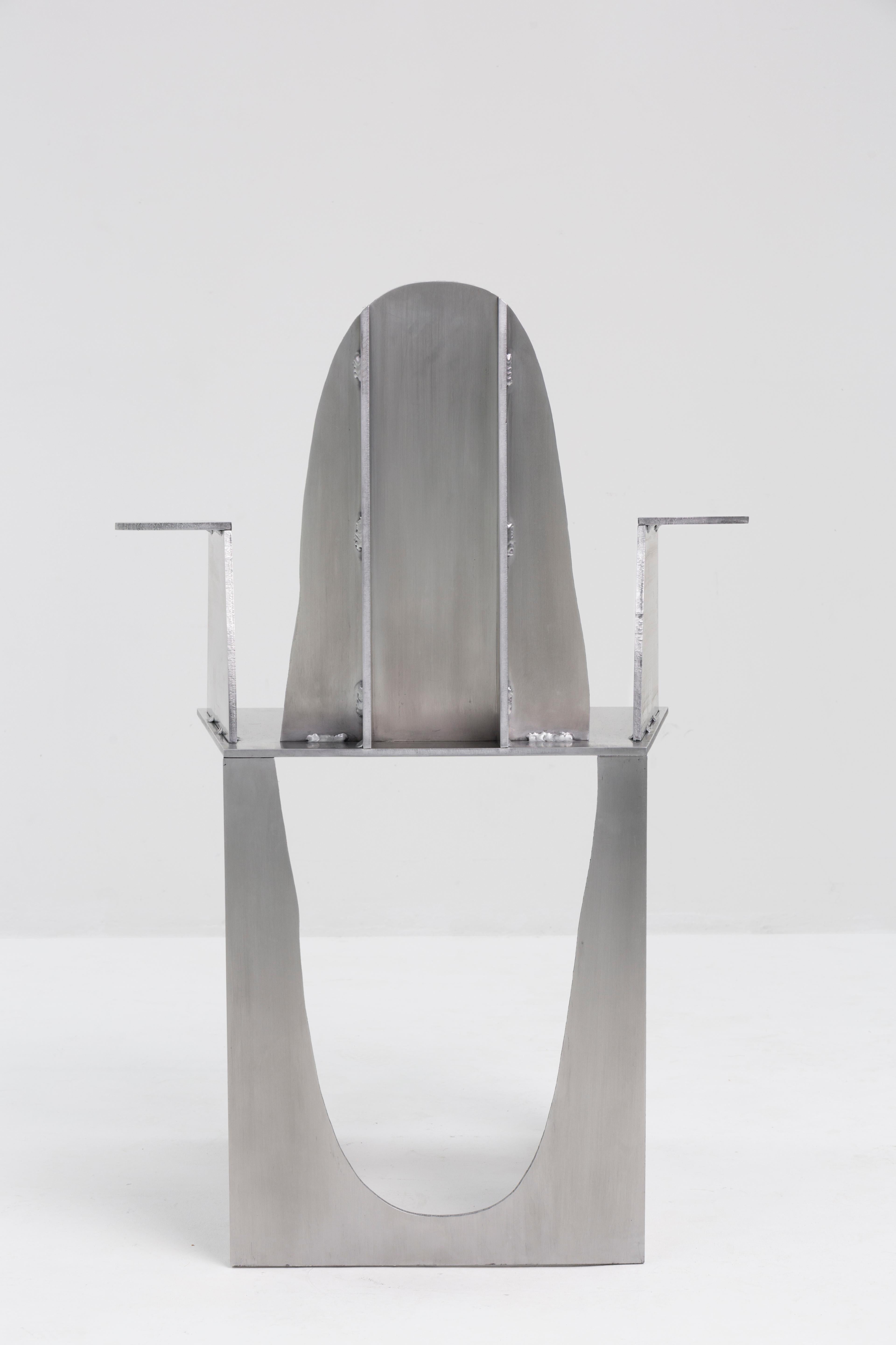 Post-Modern Aluminum Rational Jigsaw Chair by Studio Julien Manaira For Sale