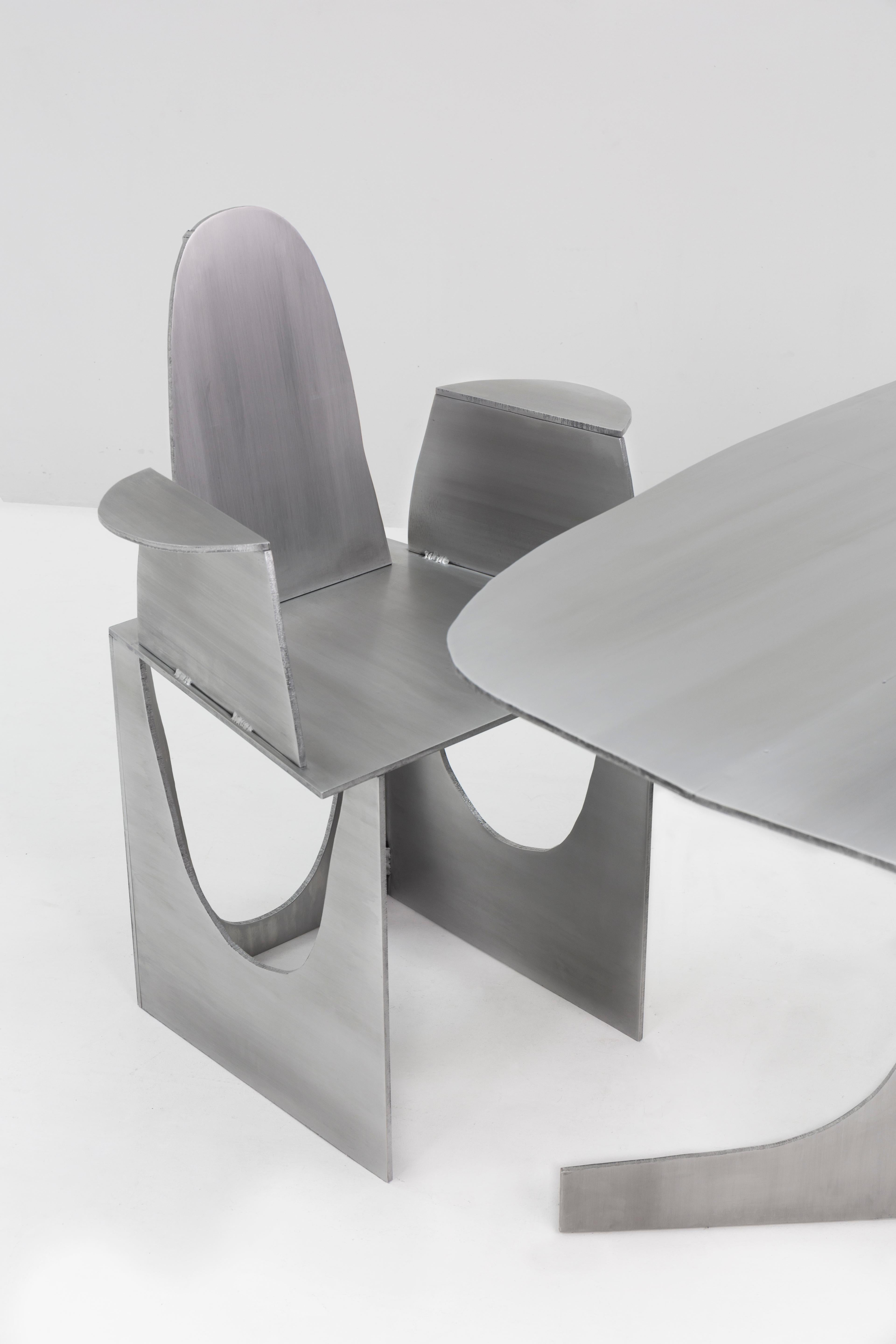 Aluminum Rational Jigsaw Chair by Studio Julien Manaira For Sale 3
