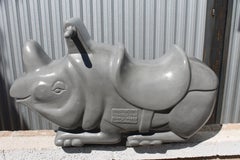 Aluminum Rhino Playground Toy Sculpture