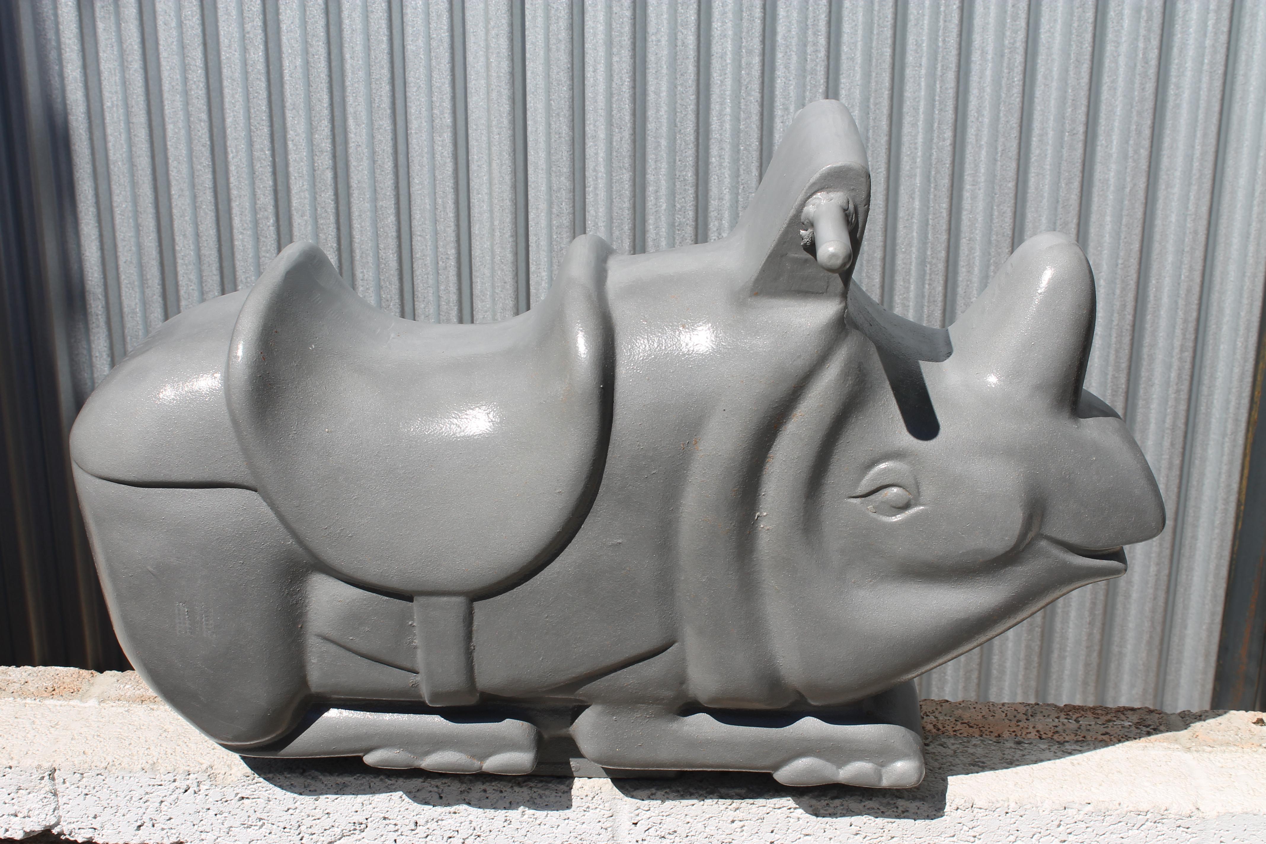 Modern Aluminum Rhino Playground Toy Sculpture