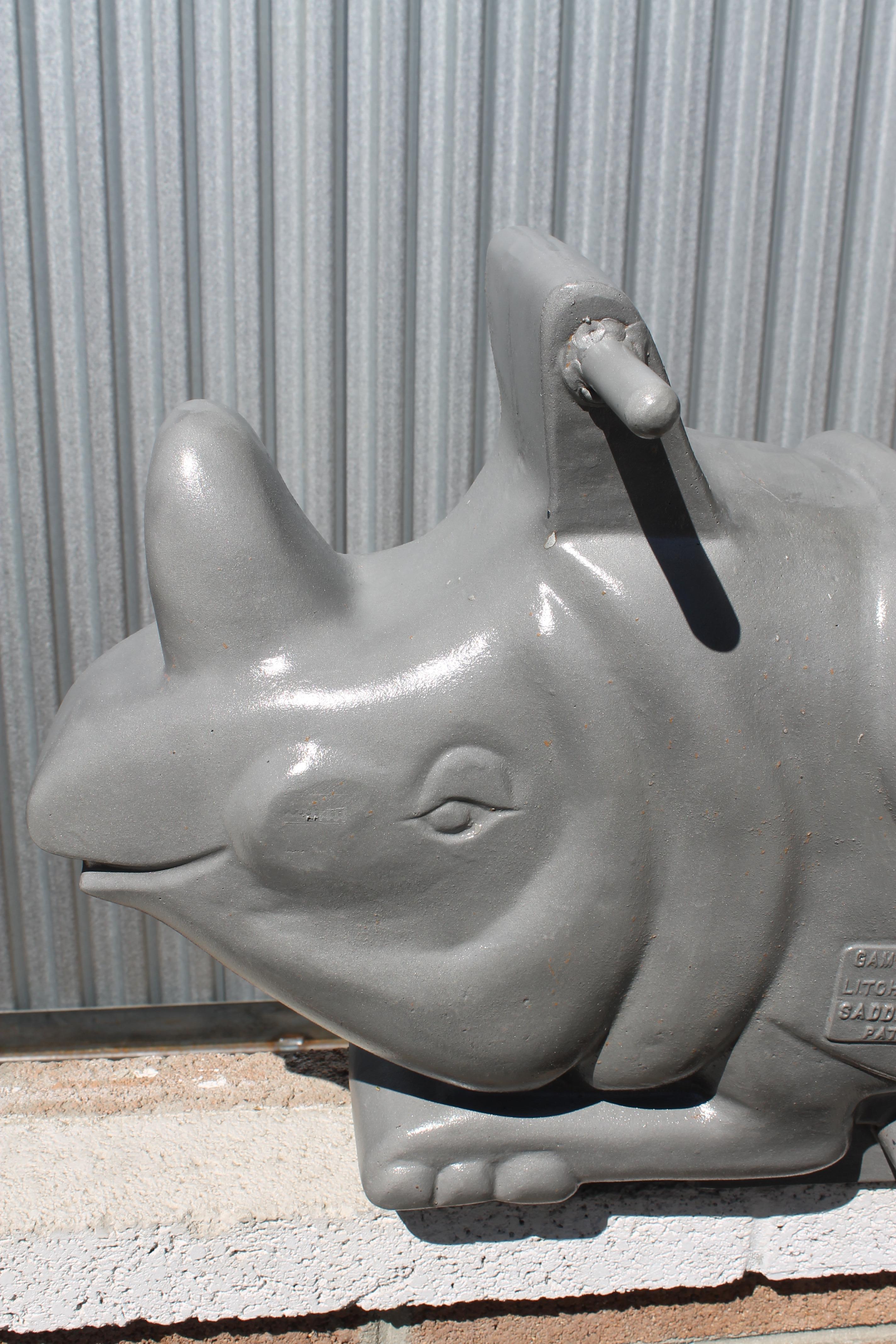 Aluminum Rhino Playground Toy Sculpture In Good Condition In Palm Springs, CA