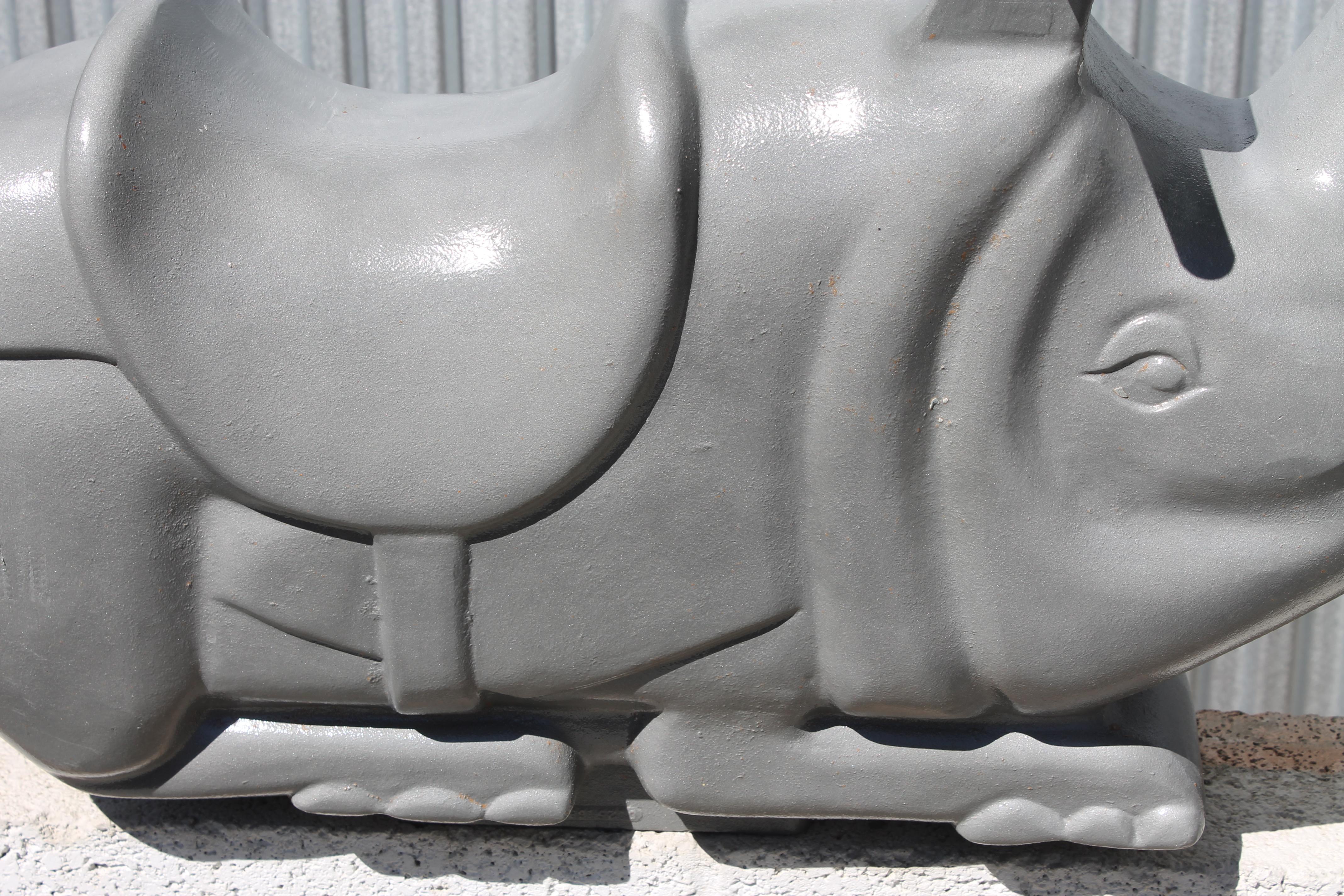 Aluminum Rhino Playground Toy Sculpture 2