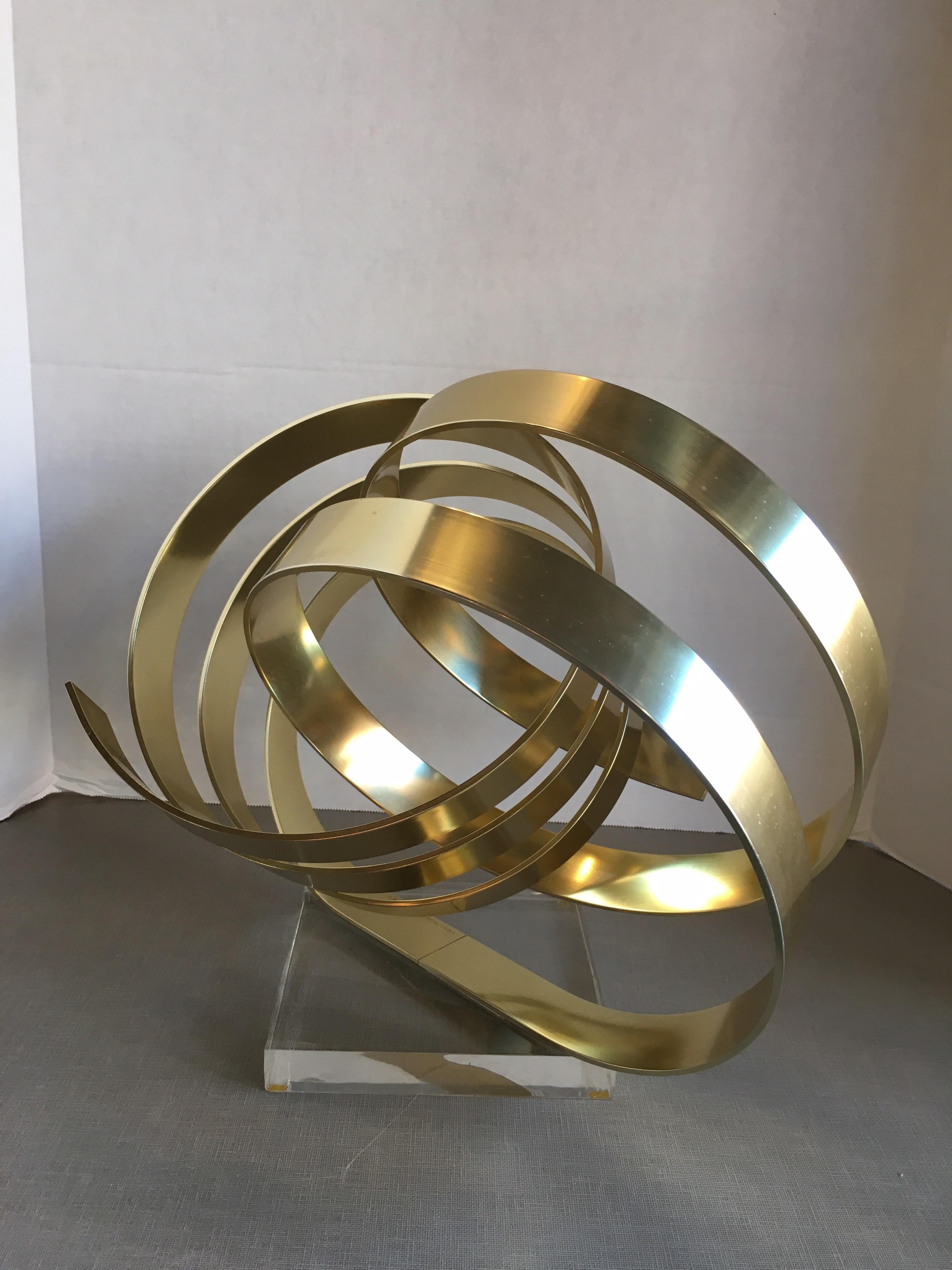 Late 20th Century Aluminum Ribbon Sculpture by Dan Murphy For Sale