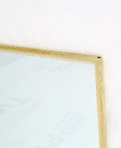 Aluminum Rope Edge Square Italian Mid Century Modern Wall Mirror MINT!