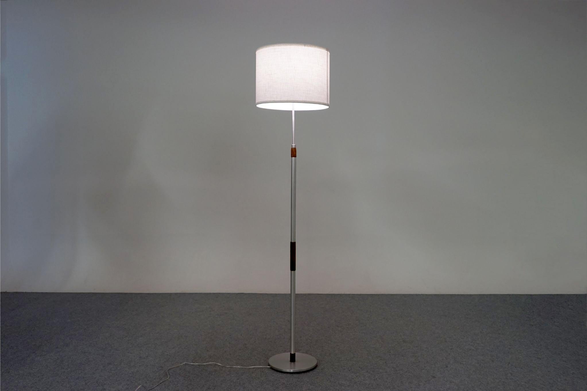 Aluminum & Rosewood Danish Mid-Century Modern Floor Lamp 2