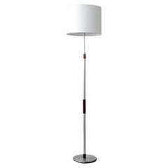 Aluminum & Rosewood Danish Mid-Century Modern Floor Lamp