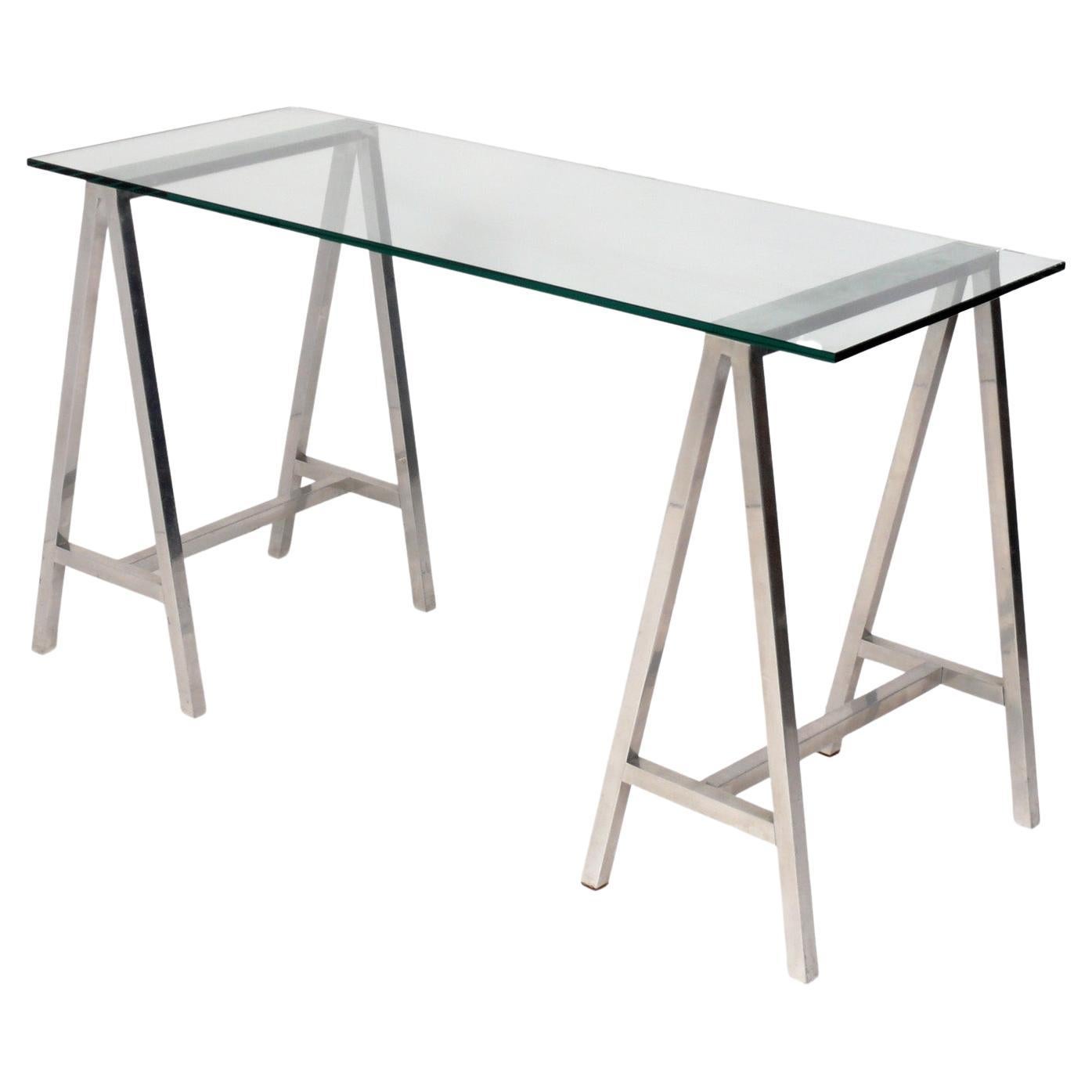 Aluminum Sawhorse Console Table or Desk