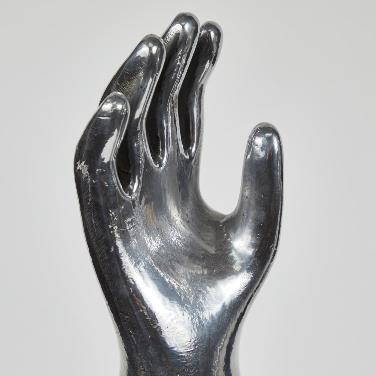 Industrial Aluminum Sculptural Mold of a Human Hand