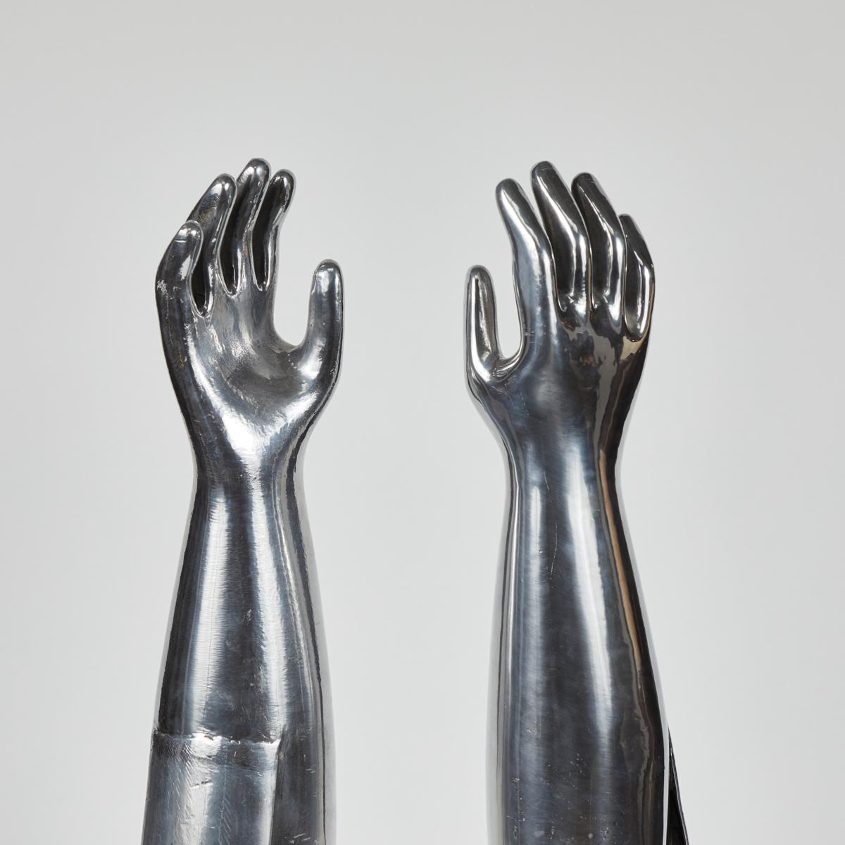 20th Century Aluminum Sculptural Mold of a Human Hand