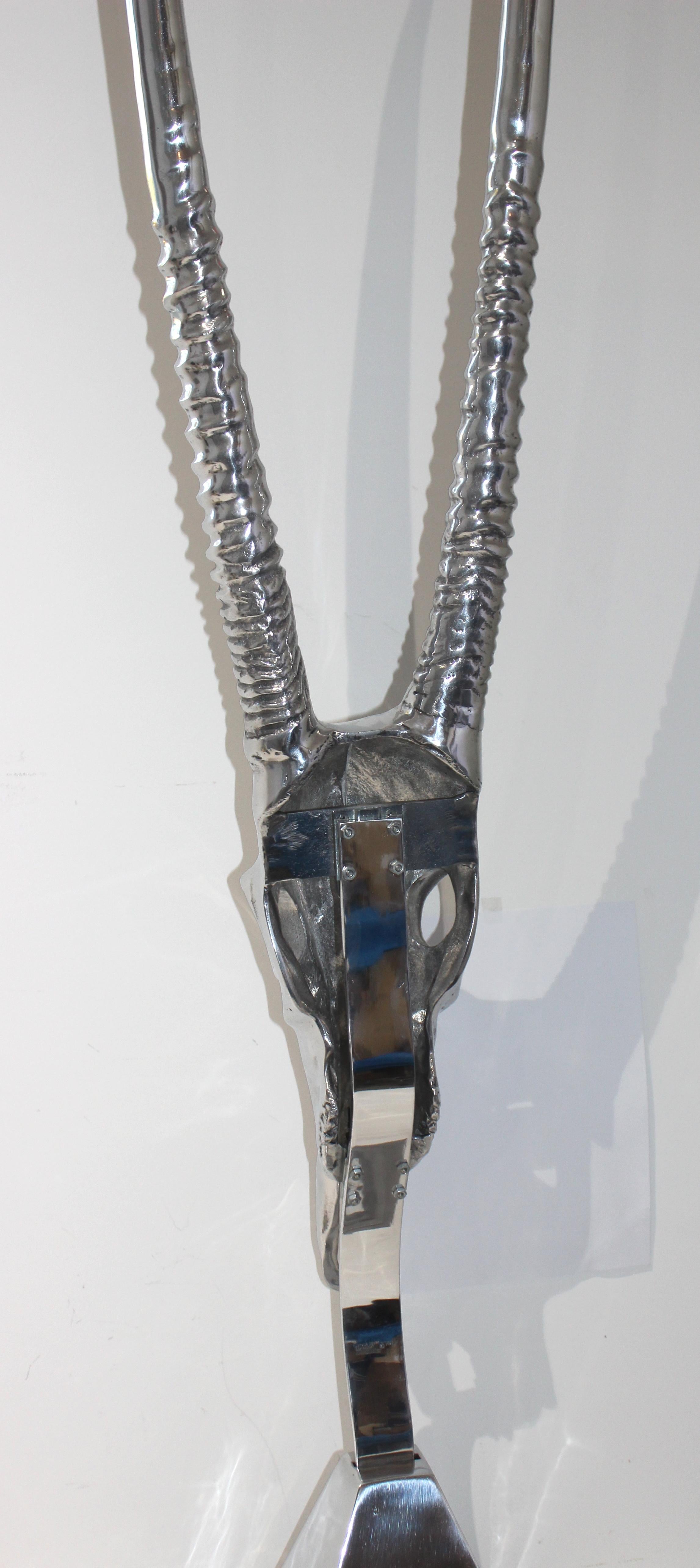 Aluminum Sculpture of a Gazelle Skull by Arthur Court For Sale 2