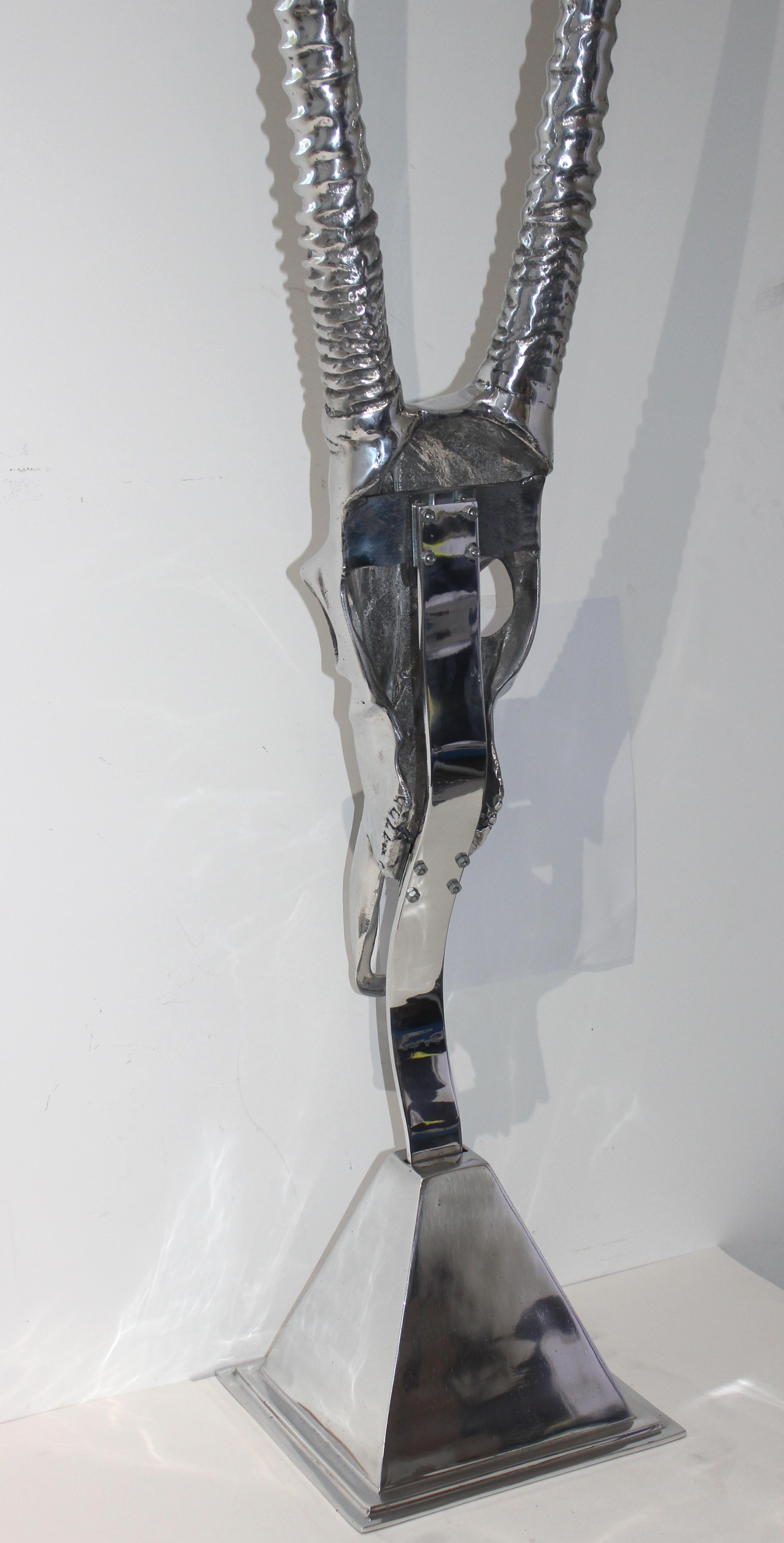 Aluminum Sculpture of a Gazelle Skull by Arthur Court For Sale 3