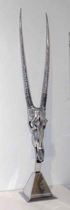 Aluminum Sculpture of a Gazelle Skull by Arthur Court