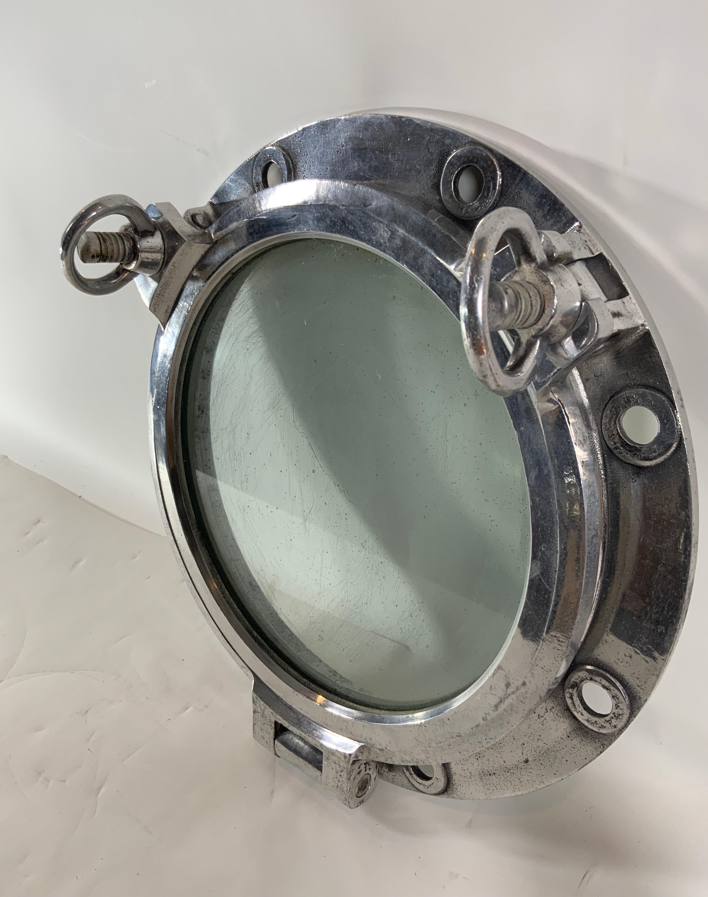 Aluminum Ship's Porthole In Good Condition For Sale In Norwell, MA