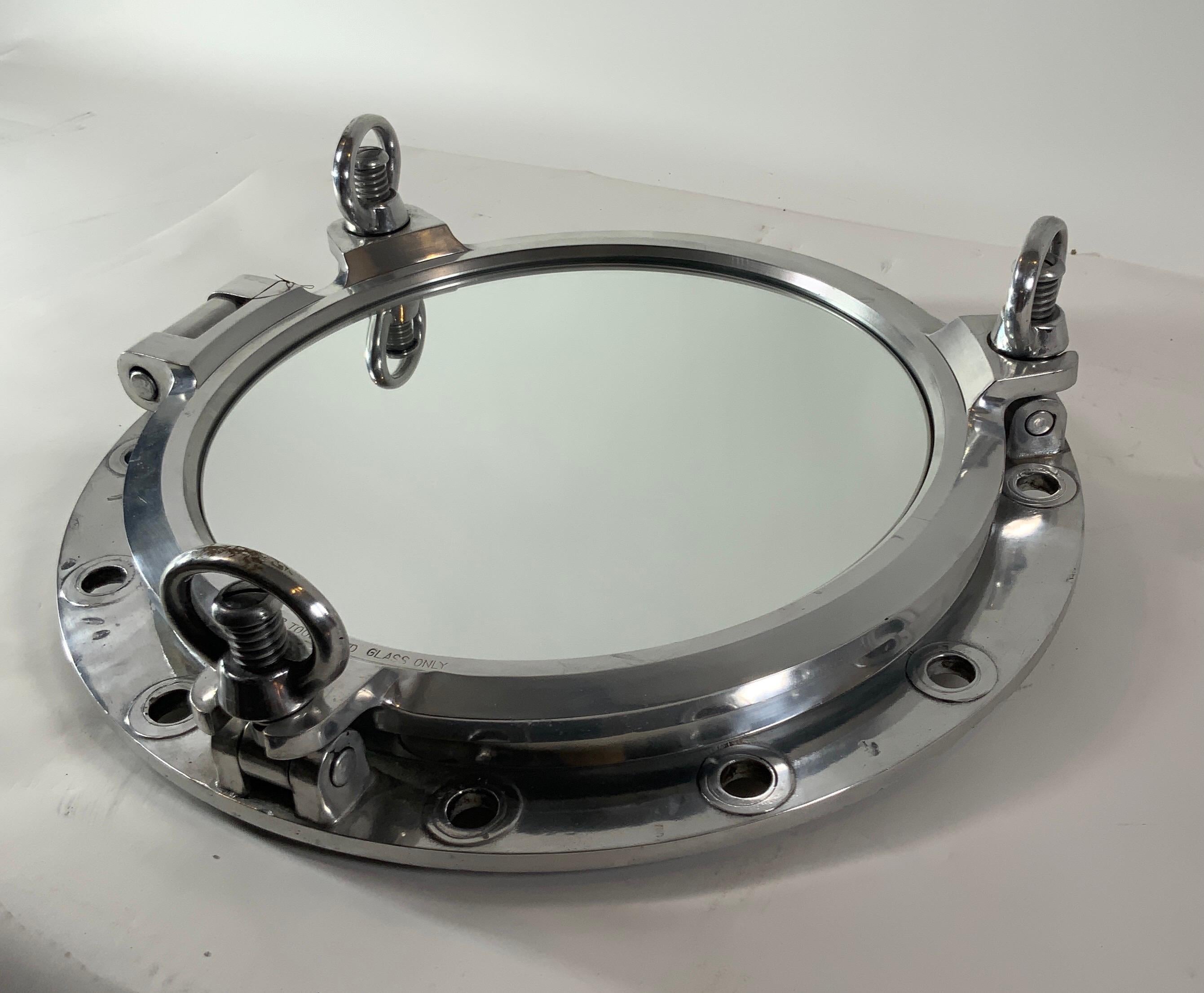 Aluminum Ship's Porthole Mirror For Sale 3