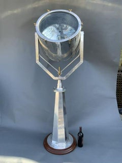 Aluminum Ship's Spotlight On Pedestal