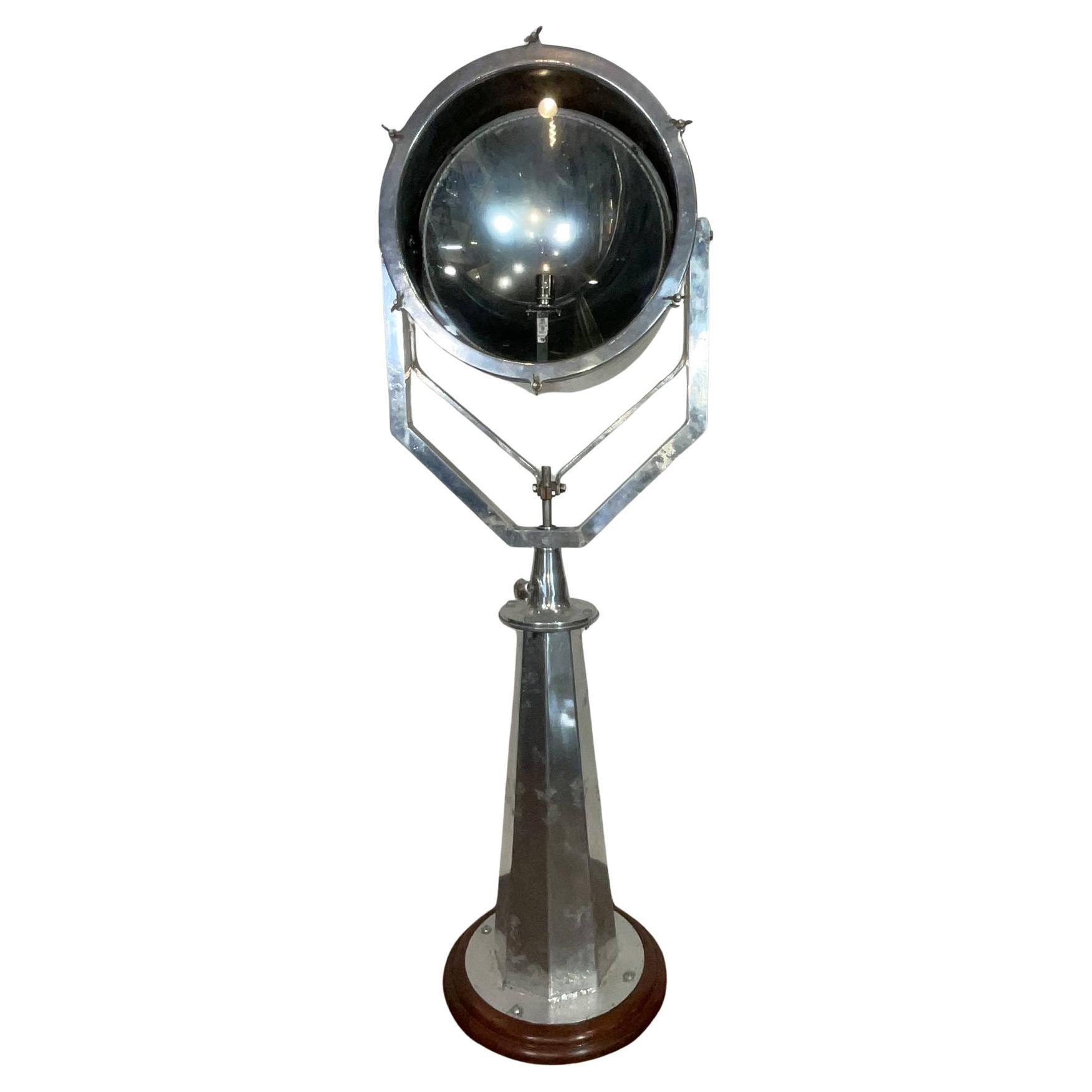 Aluminum Ship's Spotlight on Stand