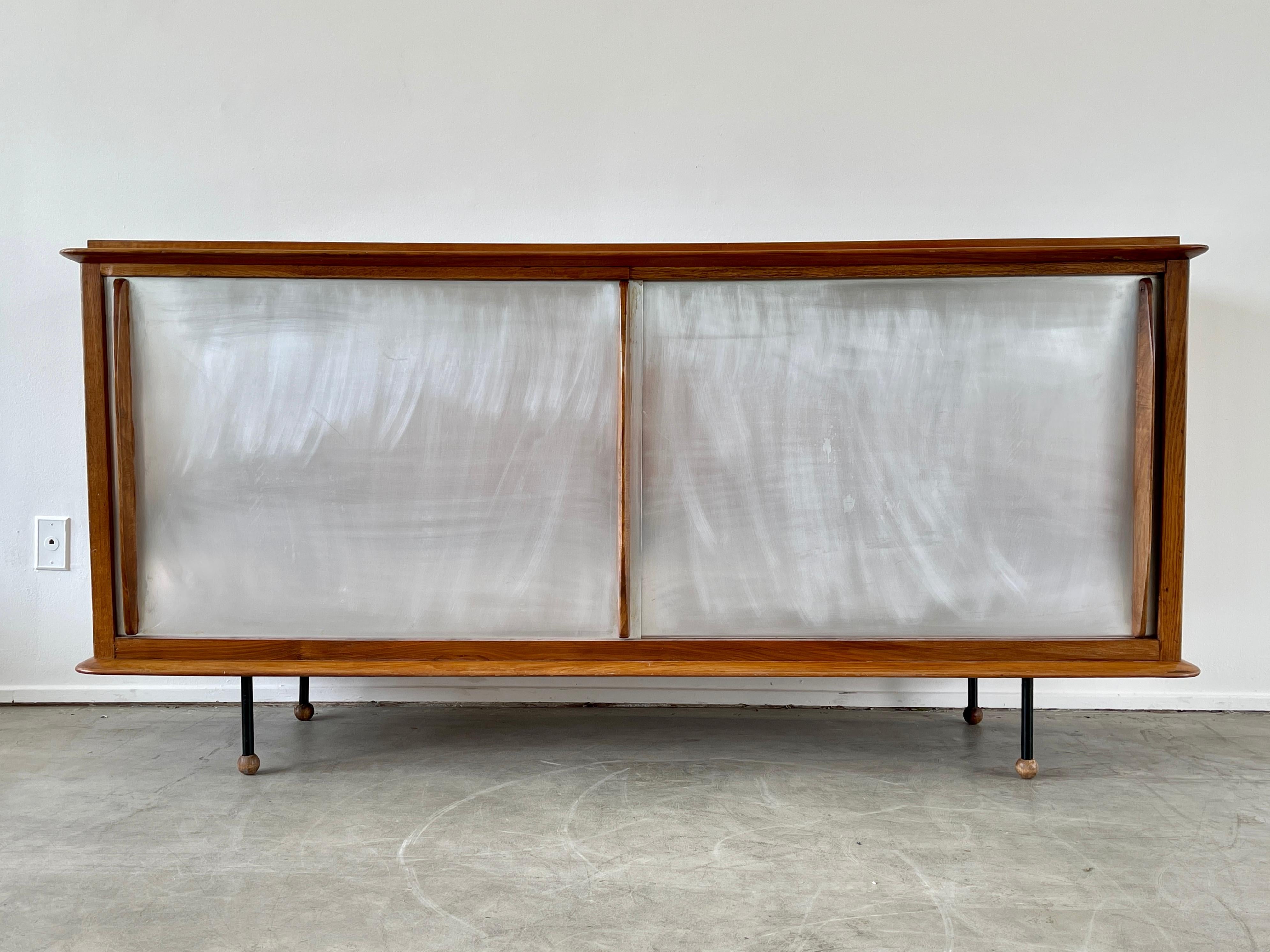 Aluminum Sideboard, Swiss circa 1950's  In Good Condition In Beverly Hills, CA