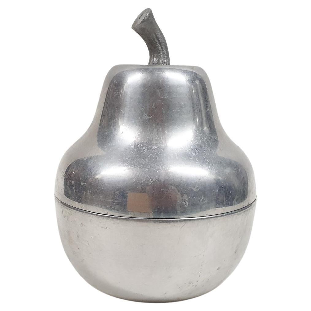 Aluminum Silver Pear Shaped Ice Bucket, 1970's For Sale