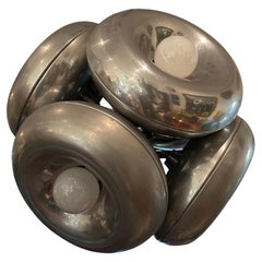 Aluminum Six Light Pendant in Donut Design in the style of Ingo Maurer