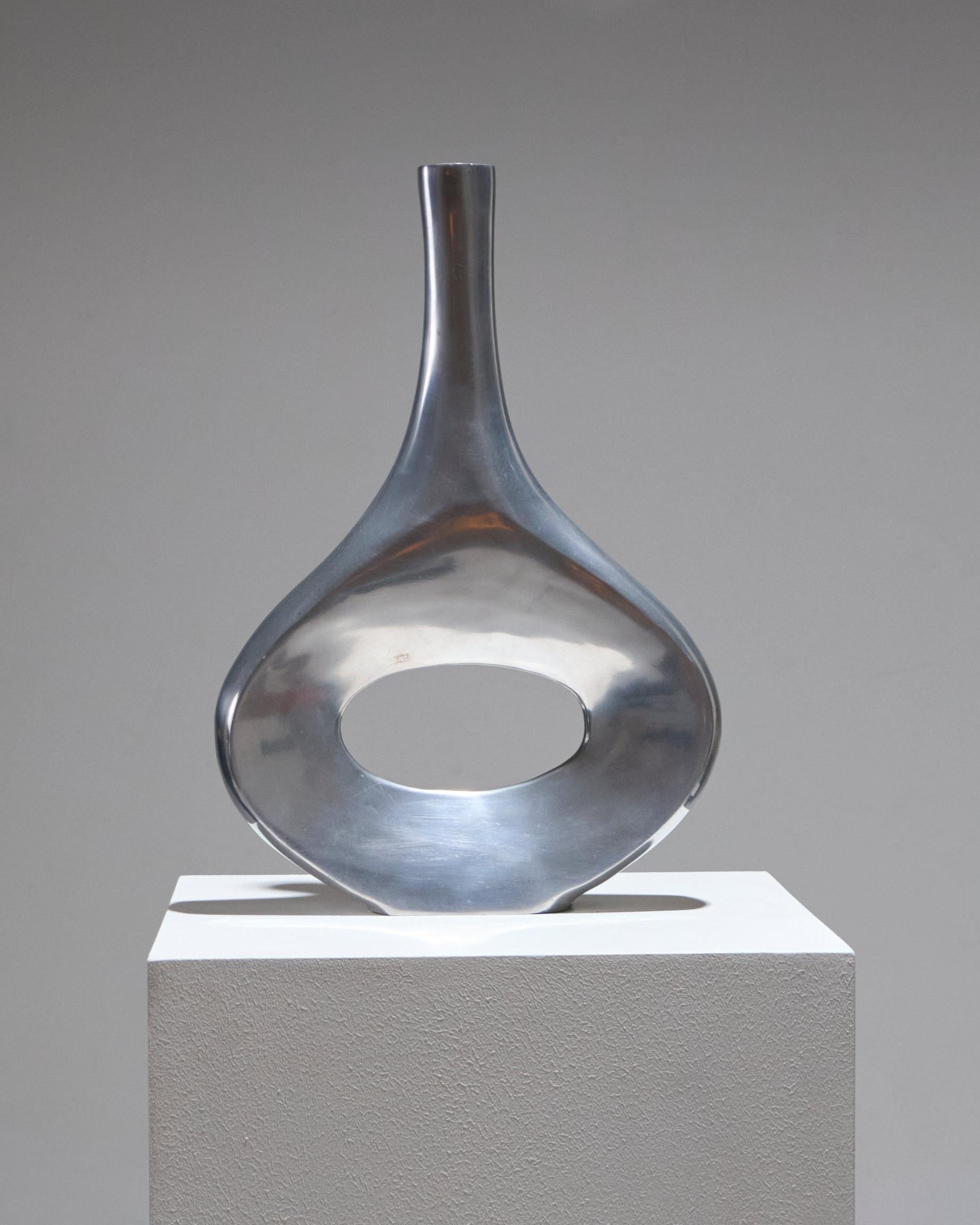 Soliflores-Vase aus Aluminium, 1980er Jahre im Zustand „Gut“ im Angebot in PARIS, FR