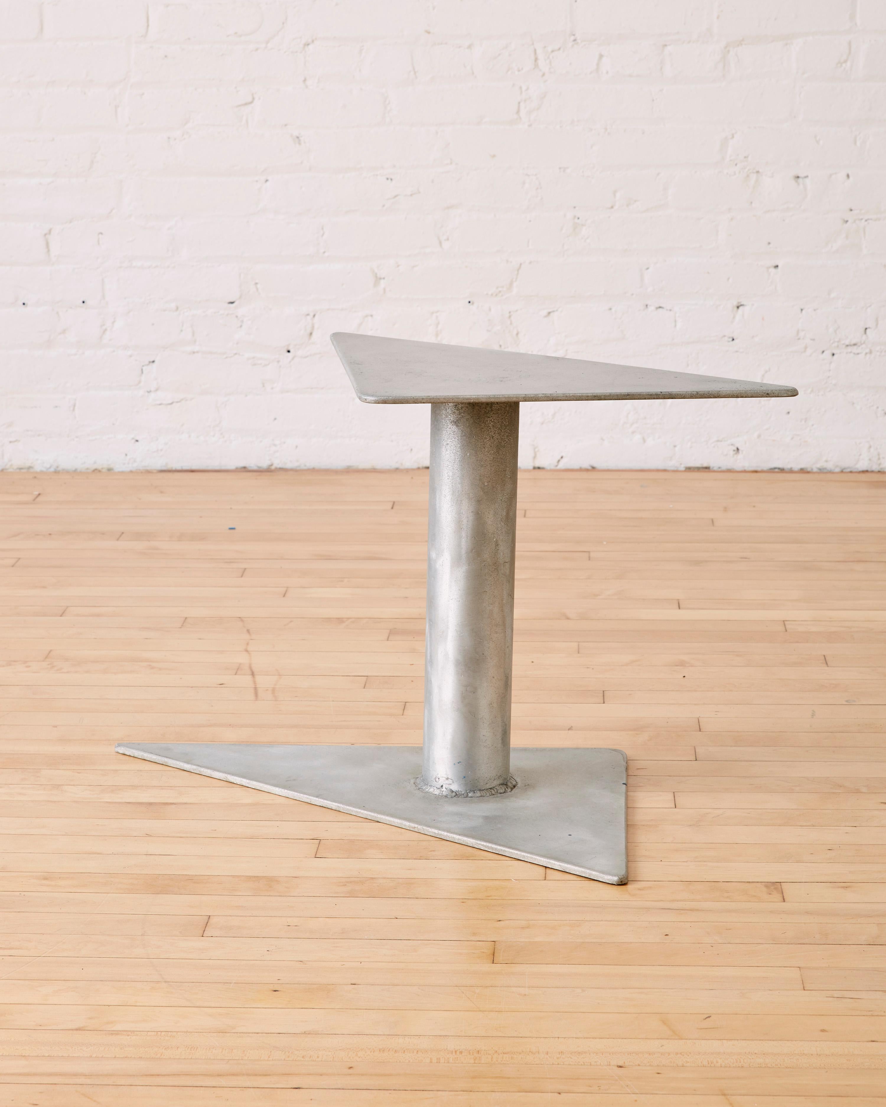 Brushed Aluminum Stool/Side Table by Gloria Kisch 

Dimensions: 33