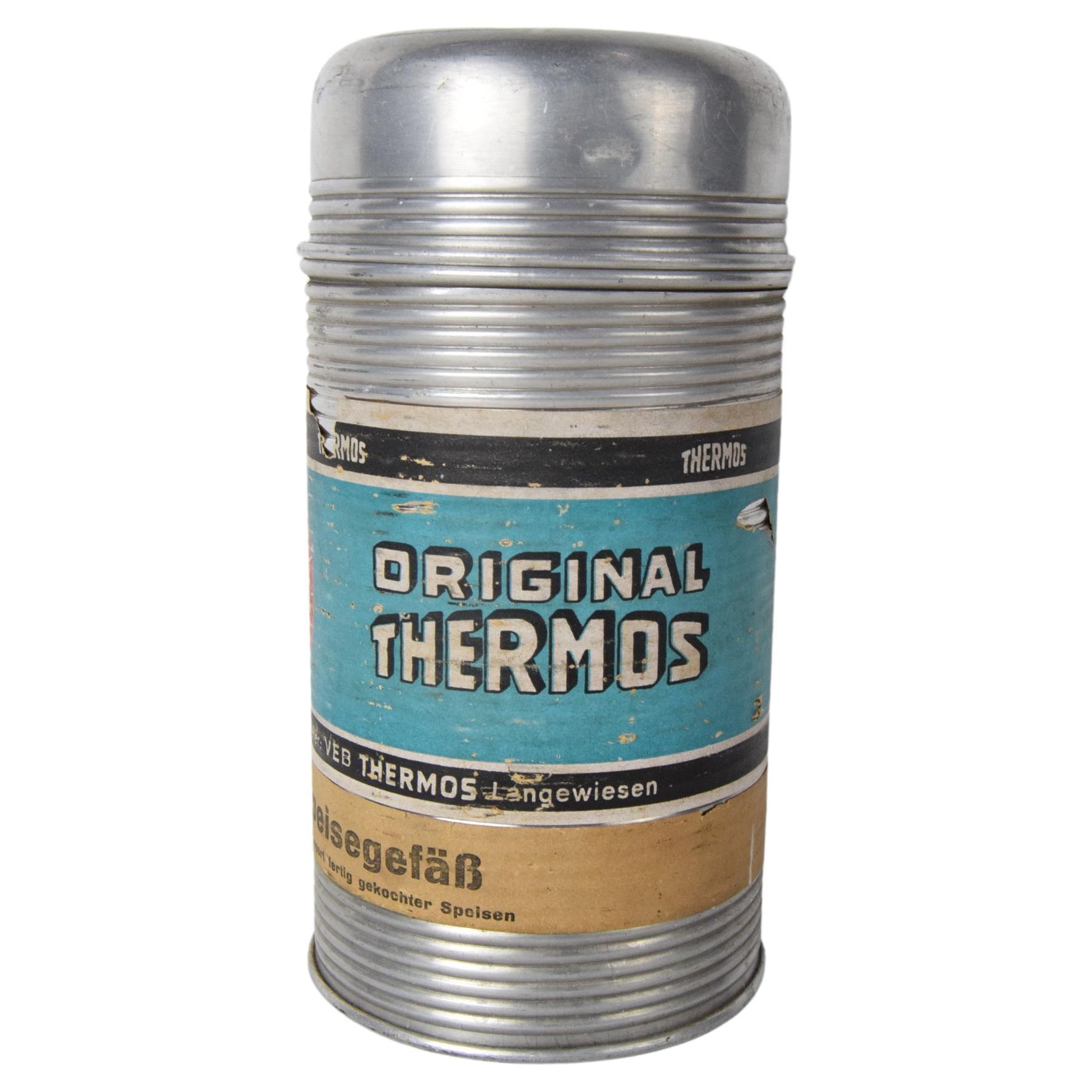 Aluminum Thermos from Veb Thermos Langewiesen, circa 1940's. For Sale