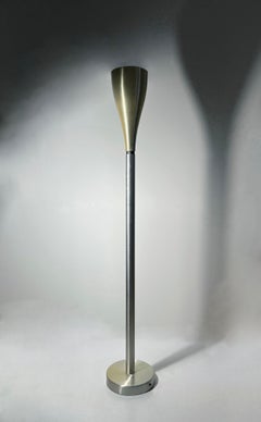 Aluminum Torchiere Floor Lamp Attributed to Pietro Chiesa