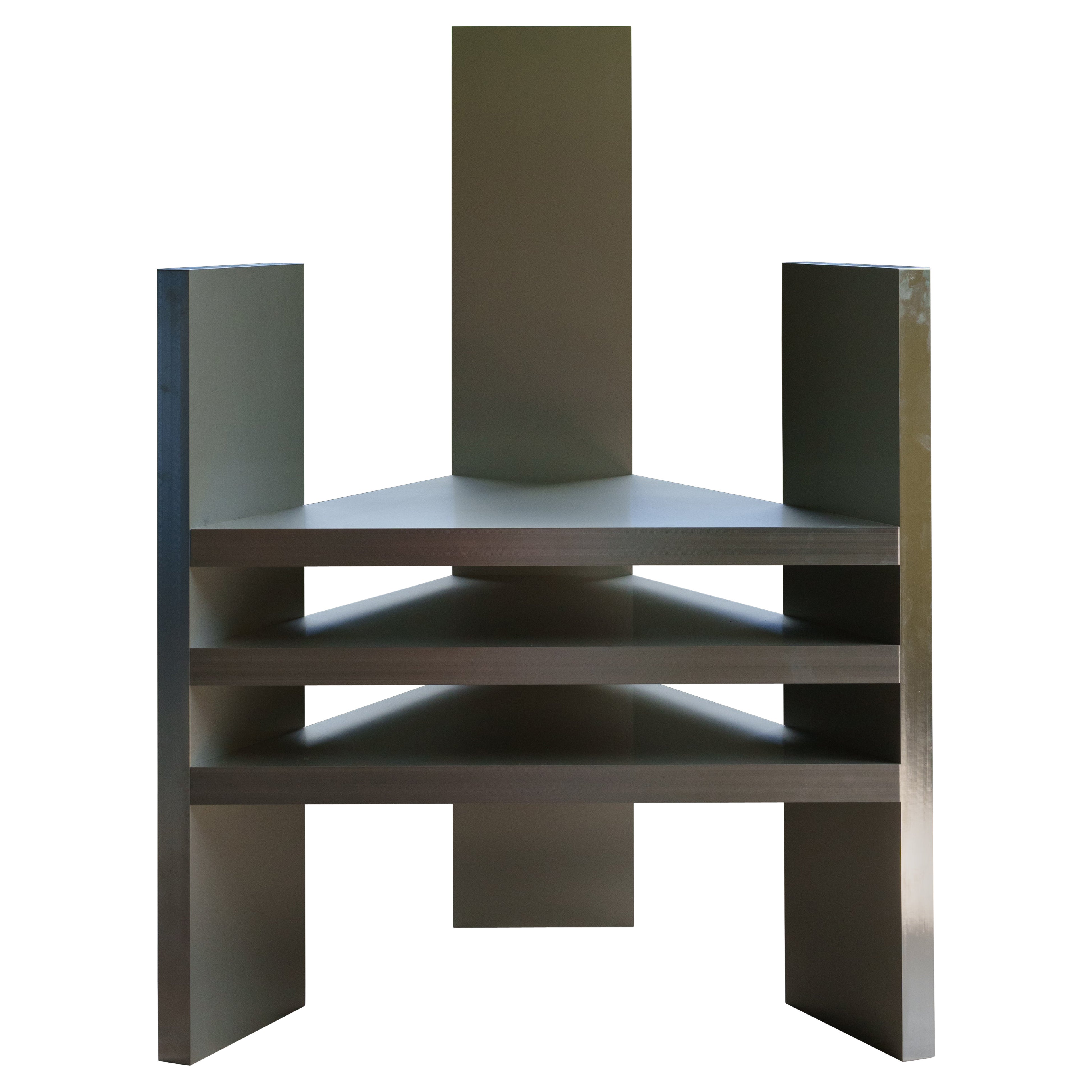 Aluminum Triangle Chair designed by Tadashi Murase Made in Japan For Sale