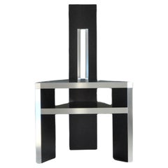 Aluminum Triangle Chair Hollow Black designed by Tadashi Murase Made in Japan