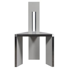 Aluminum Triangle Chair Hollow White designed by Tadashi Murase Made in Japan