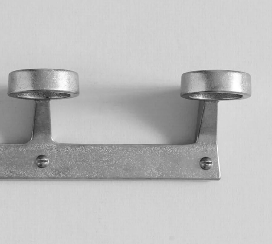 Modern Contemporary Silver Aluminum Trio Bottle Bracket by Henry Wilson For Sale