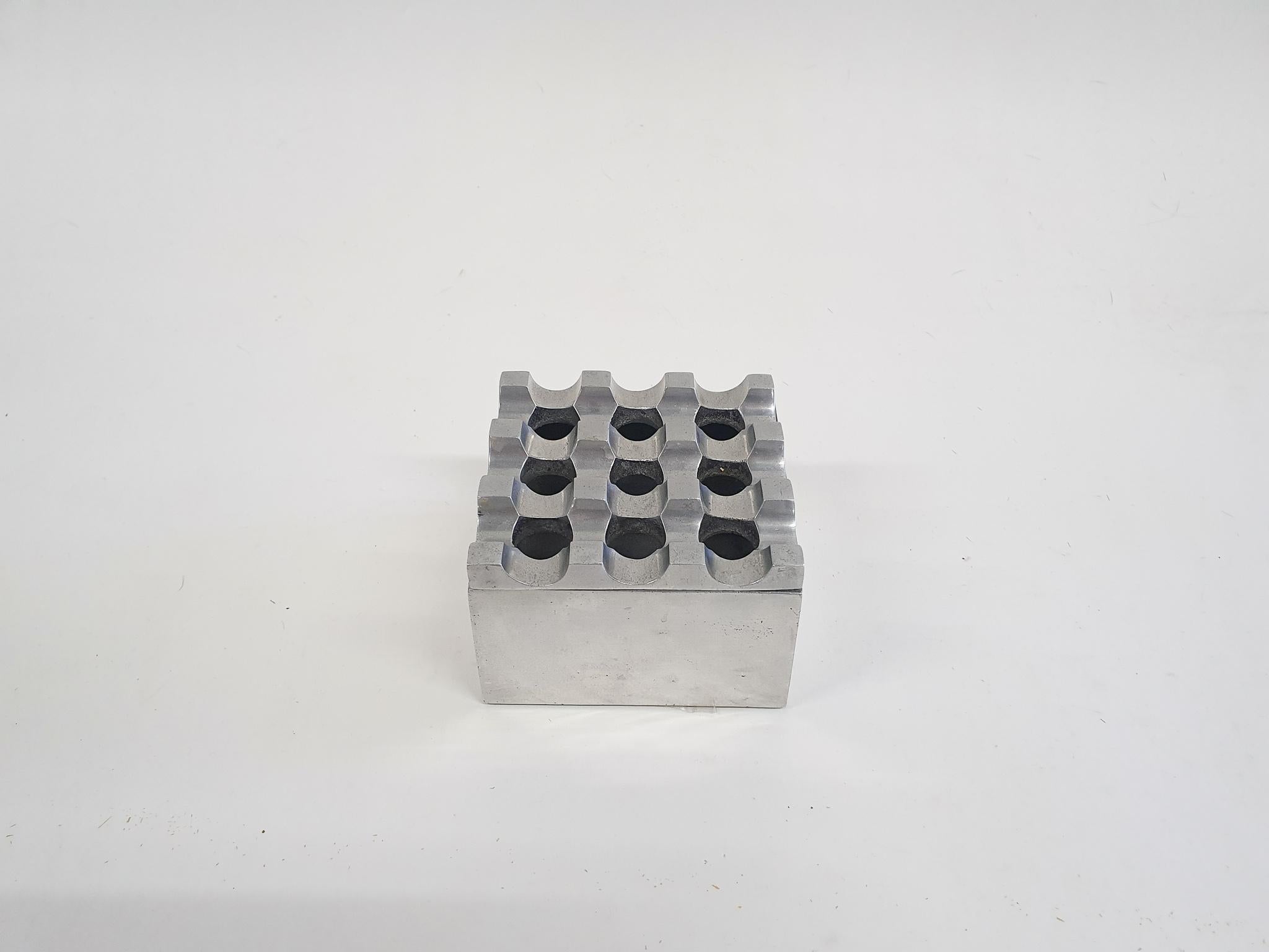 Aluminum Ultima Ashtray by Holger Bäckström & Bo Ljungberg for Diverse Ting In Good Condition In Amsterdam, NL
