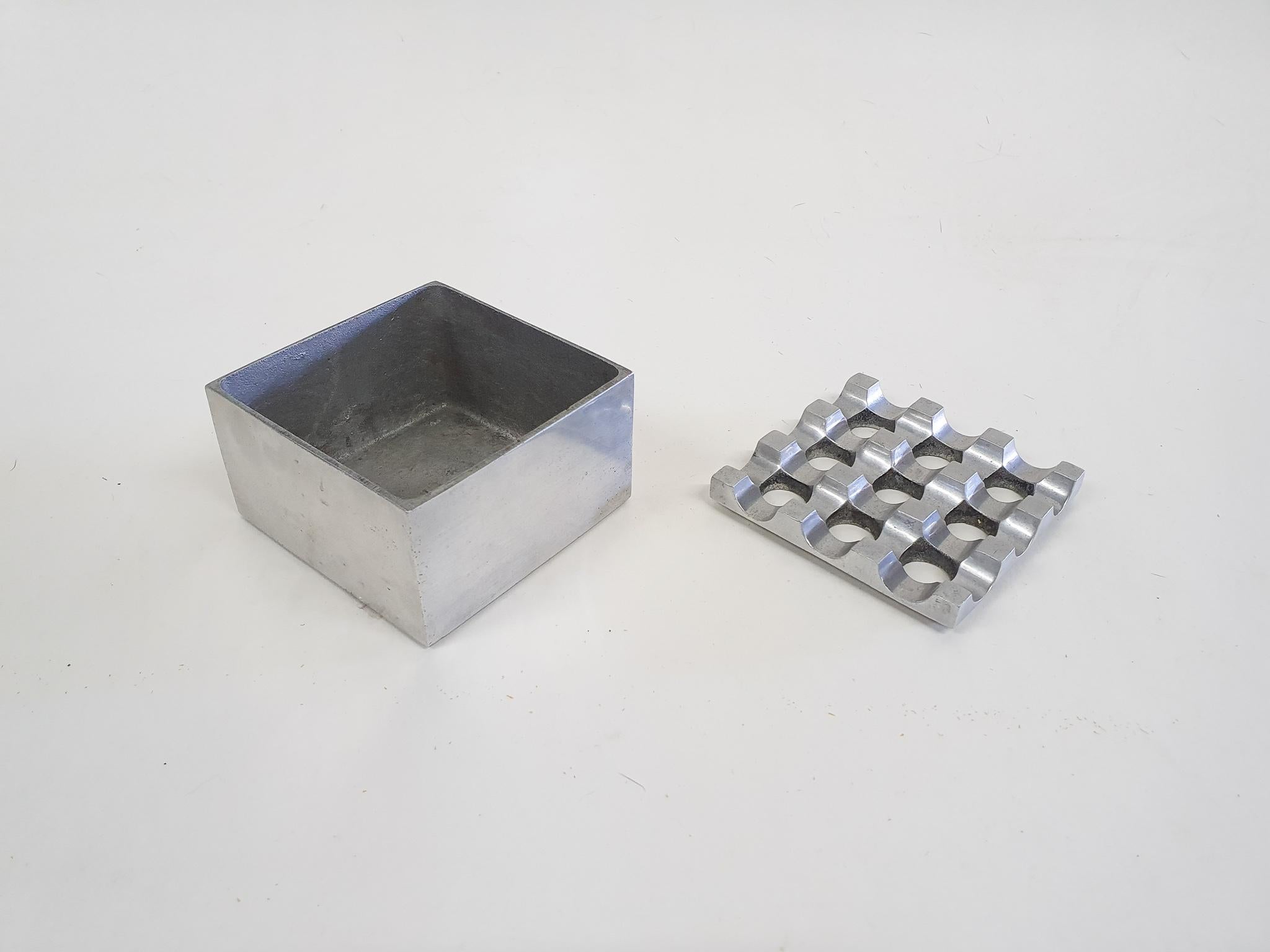 20th Century Aluminum Ultima Ashtray by Holger Bäckström & Bo Ljungberg for Diverse Ting