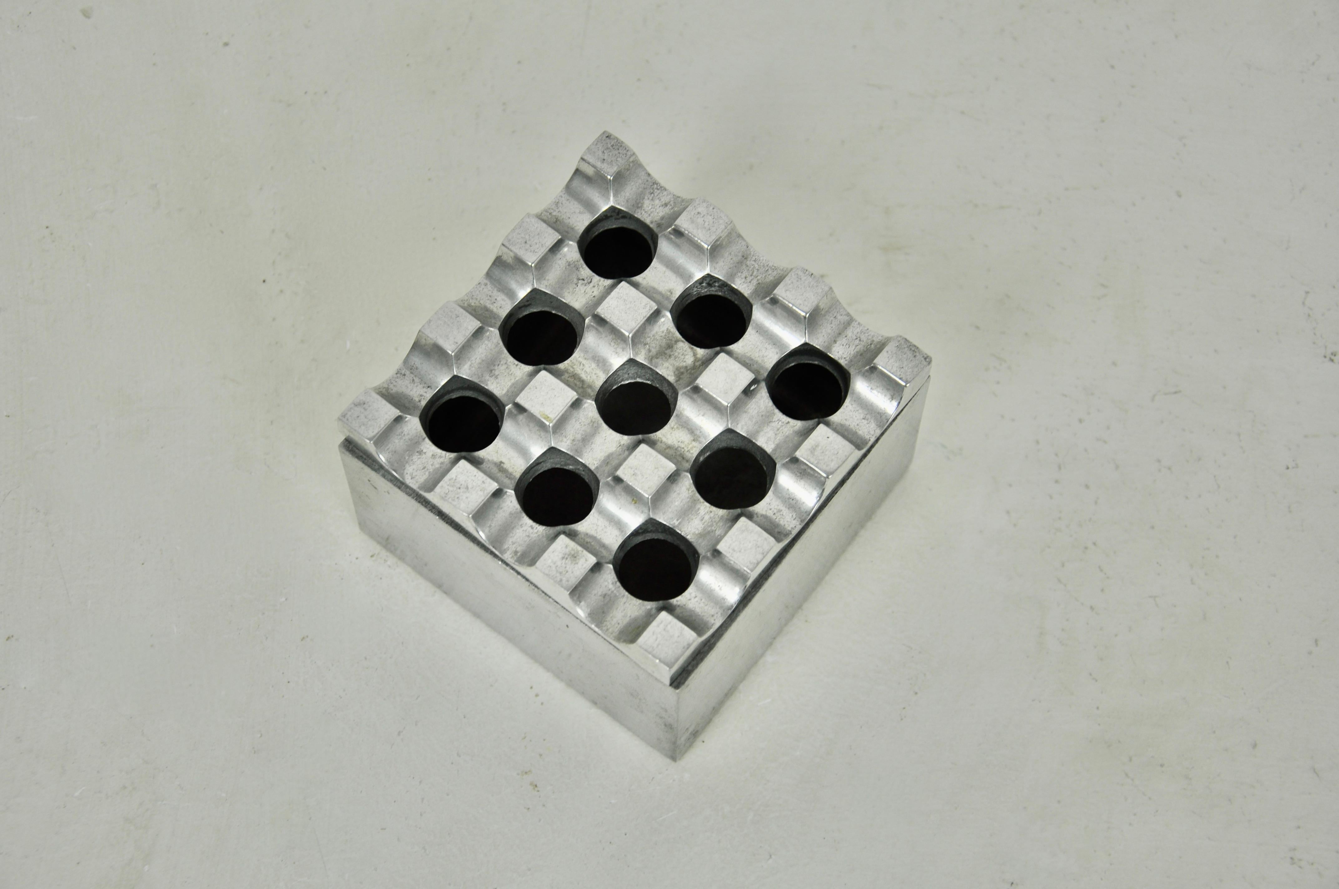 Mid-Century Modern Aluminum Ultima Ashtray by Holger Bäckström & Bo Ljungberg for Pascha Ab Lund