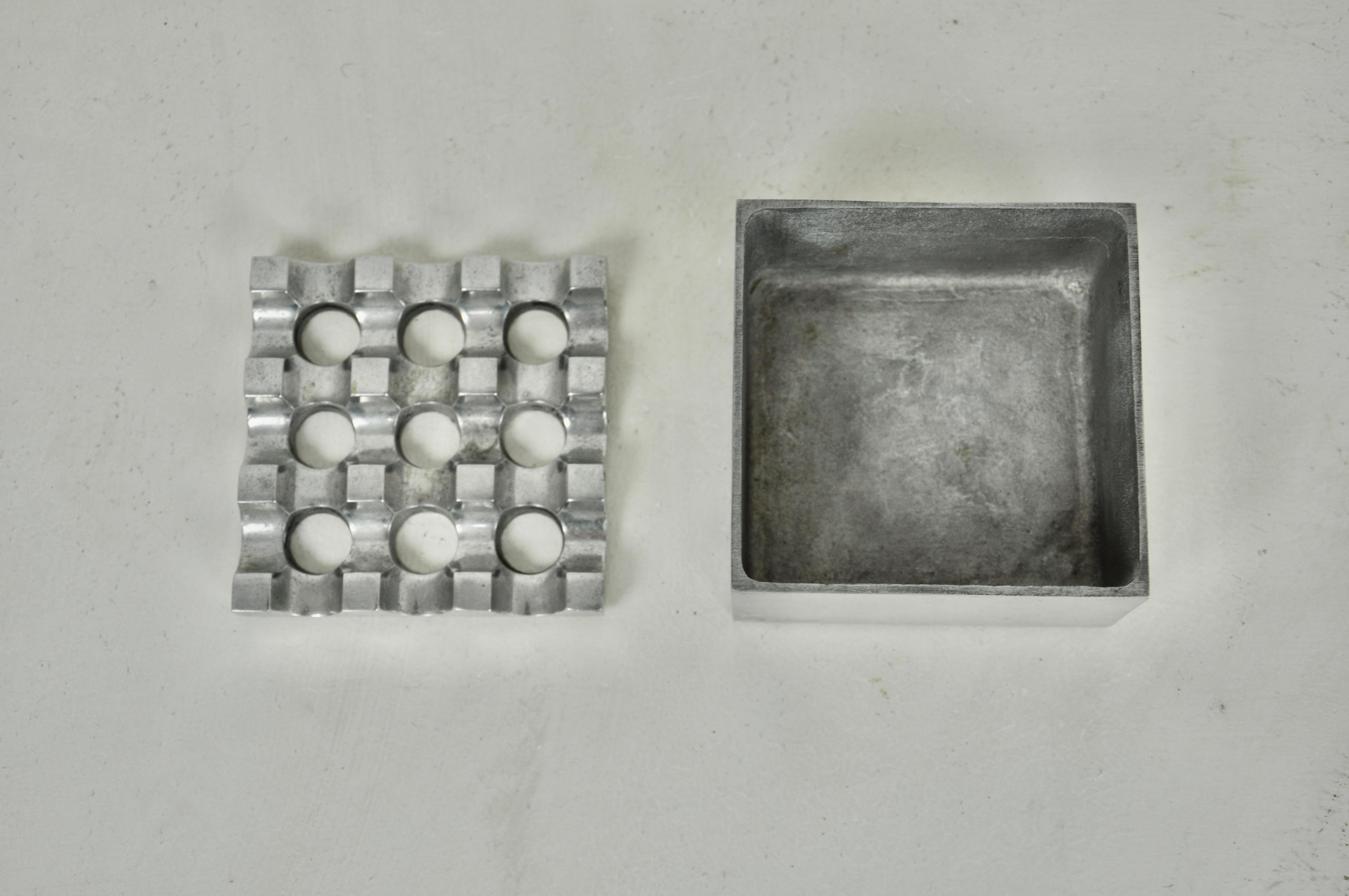 Aluminum Ultima Ashtray by Holger Bäckström & Bo Ljungberg for Pascha Ab Lund In Good Condition In bruxelles, BE