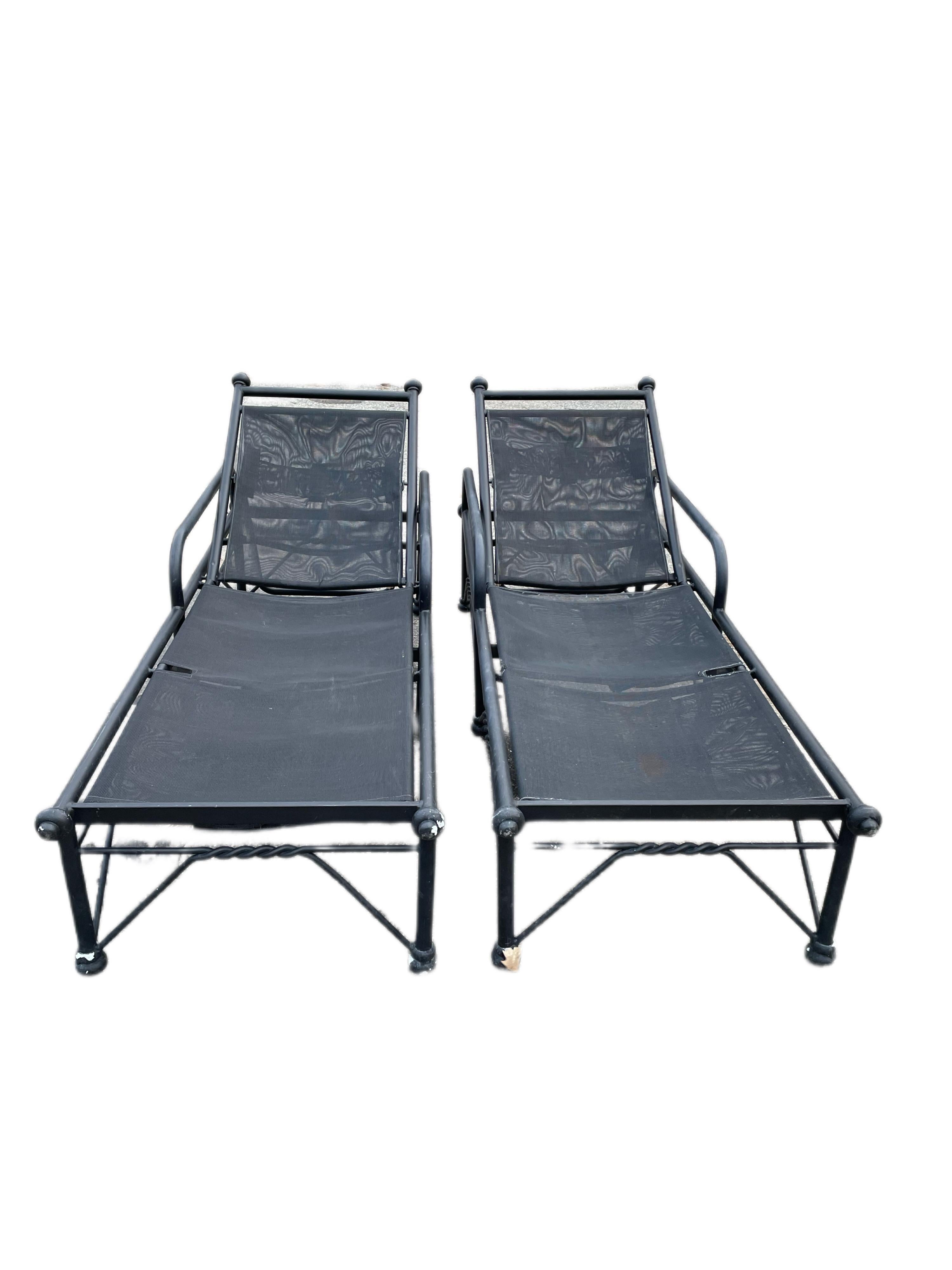 20th Century Giacometti Inspired Pool Lounge Chair For Sale