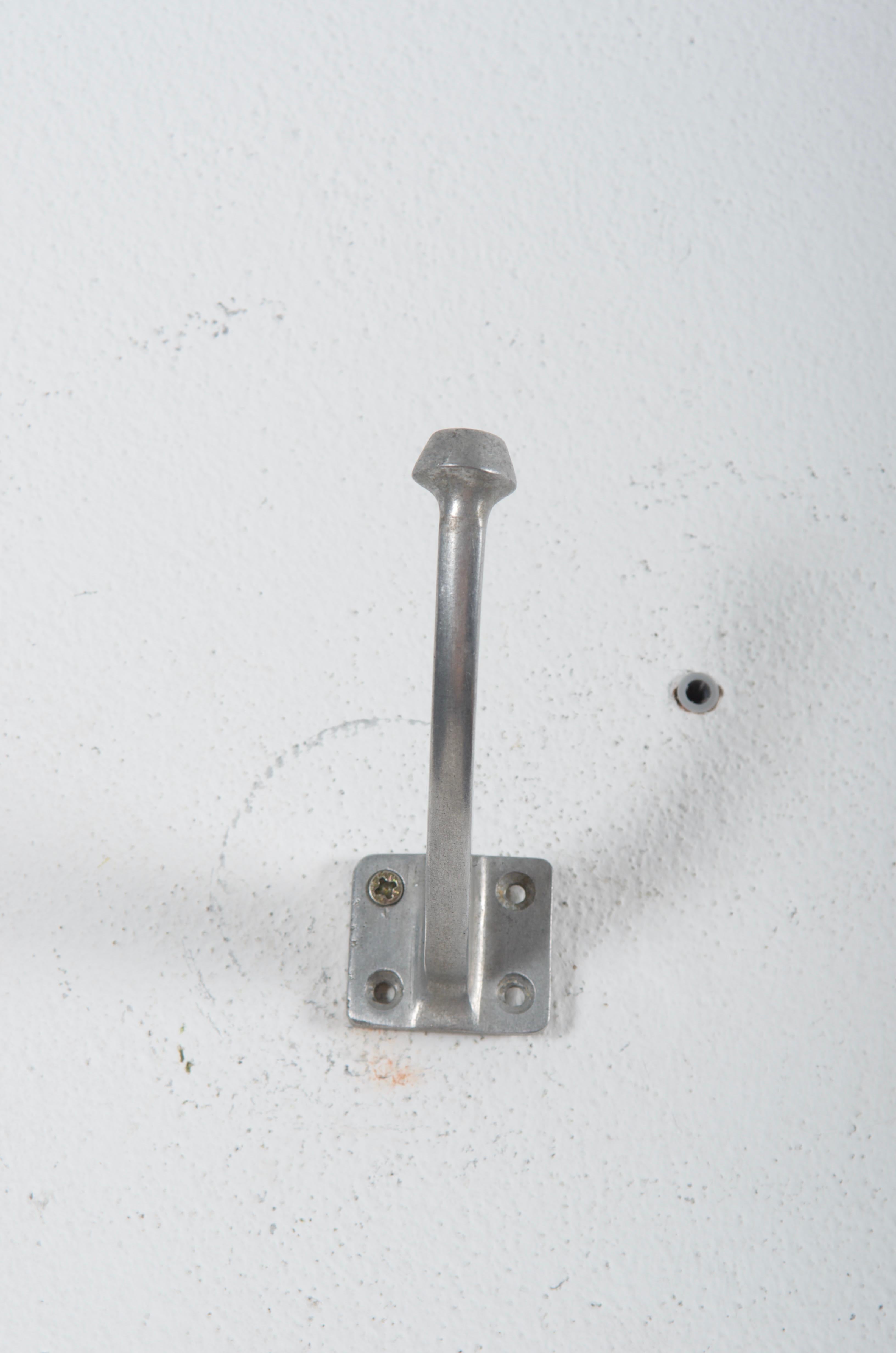 Mid-Century Modern Aluminum Wall Coat Hooks Attributed to Oswald Haerdtl For Sale