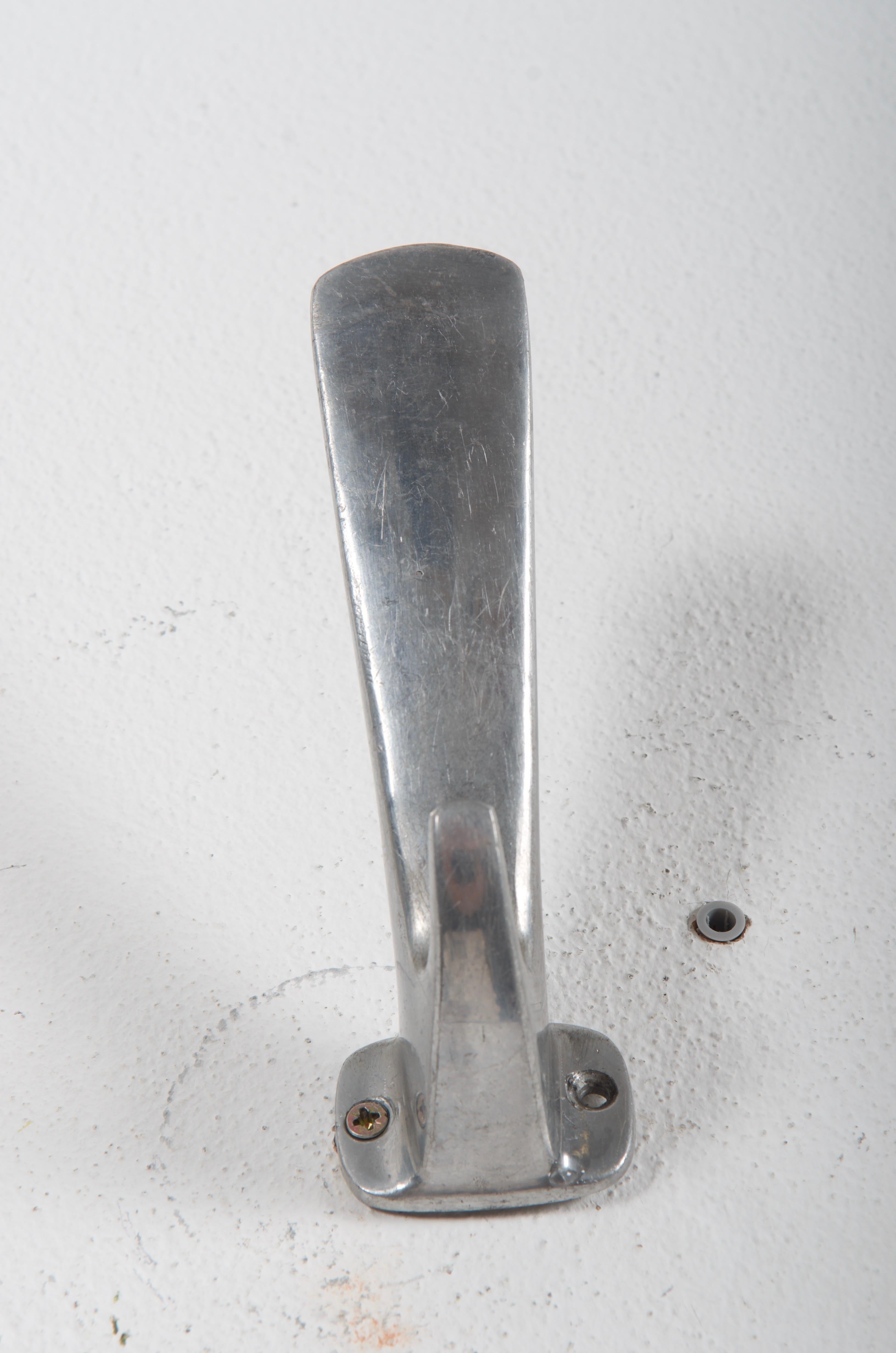 Austrian Aluminum Wall Coat Hooks Attributed to Oswald Haerdtl For Sale