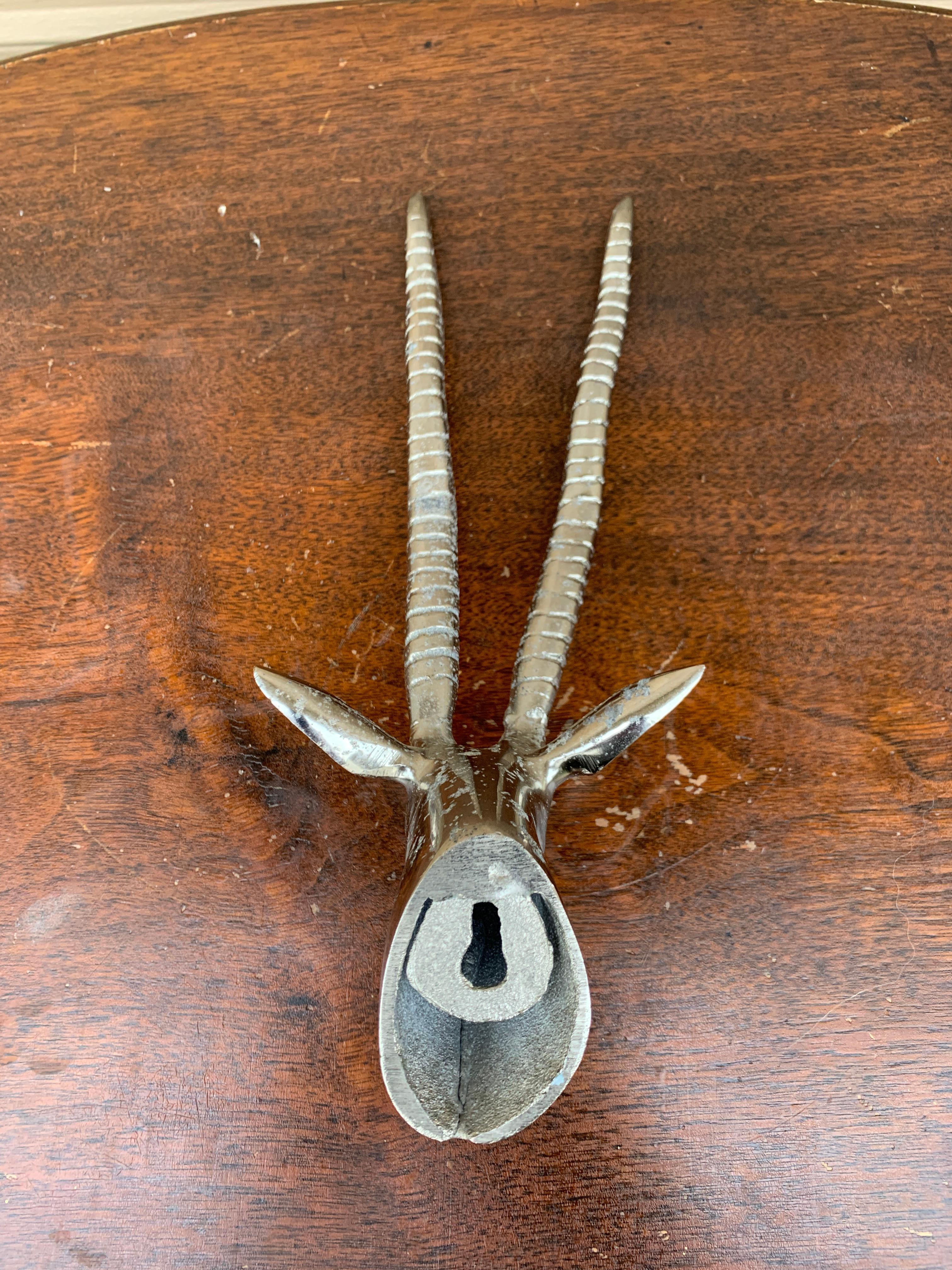 American Aluminum Wall Mounted Antelope Head For Sale