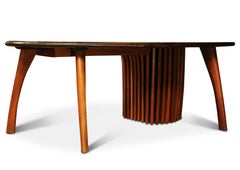 Alun Heslop Organic Modern HandCrafted Desk, Wenge & Walnut, UK Designer, 1990