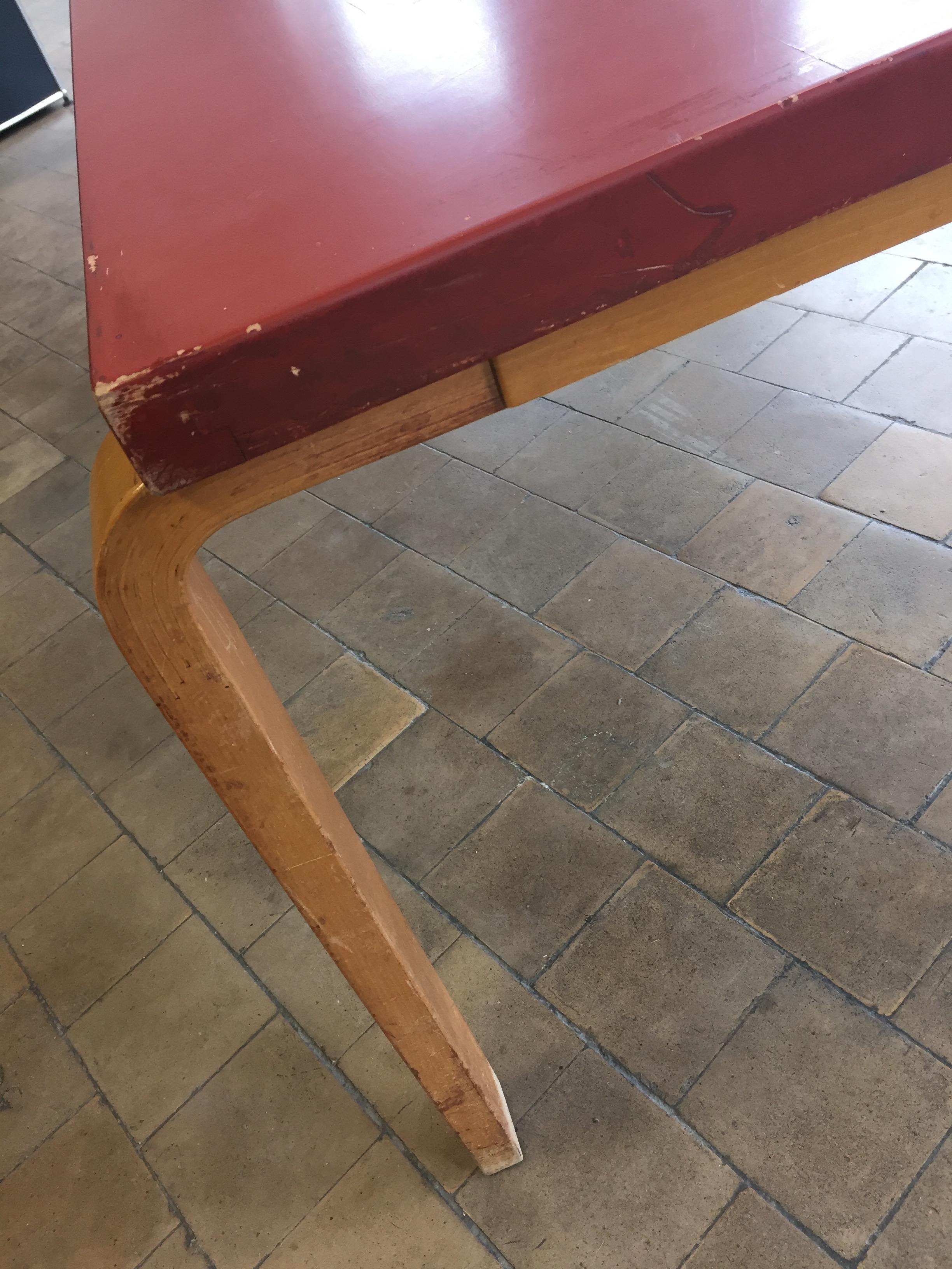 Modern Alva Alato Table Red Lacquer Table Top, 1930 For Sale