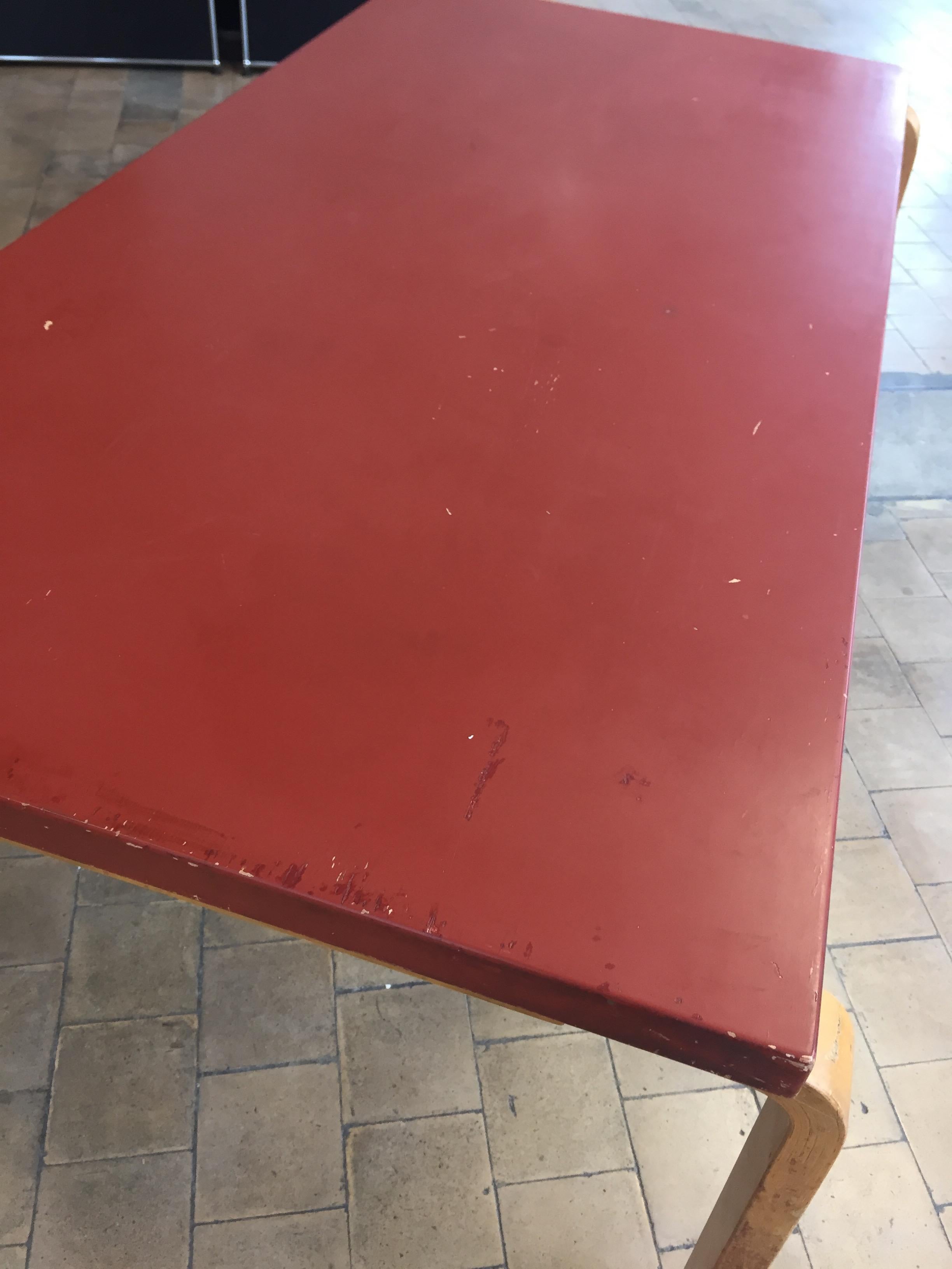 Alva Alato Table Red Lacquer Table Top, 1930 In Fair Condition For Sale In Hamburg, DE