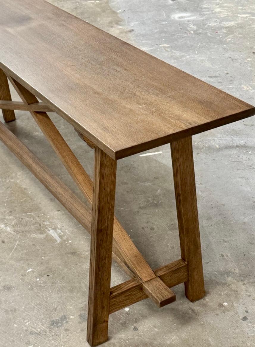 American Craftsman Alva Console Table in Rift Sawn Oak, made to order by Petersen Antiques For Sale