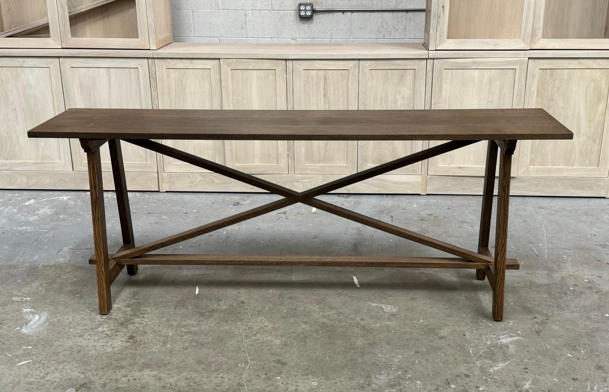 Hand-Crafted Alva Console Table in Rift Sawn Oak, made to order by Petersen Antiques For Sale