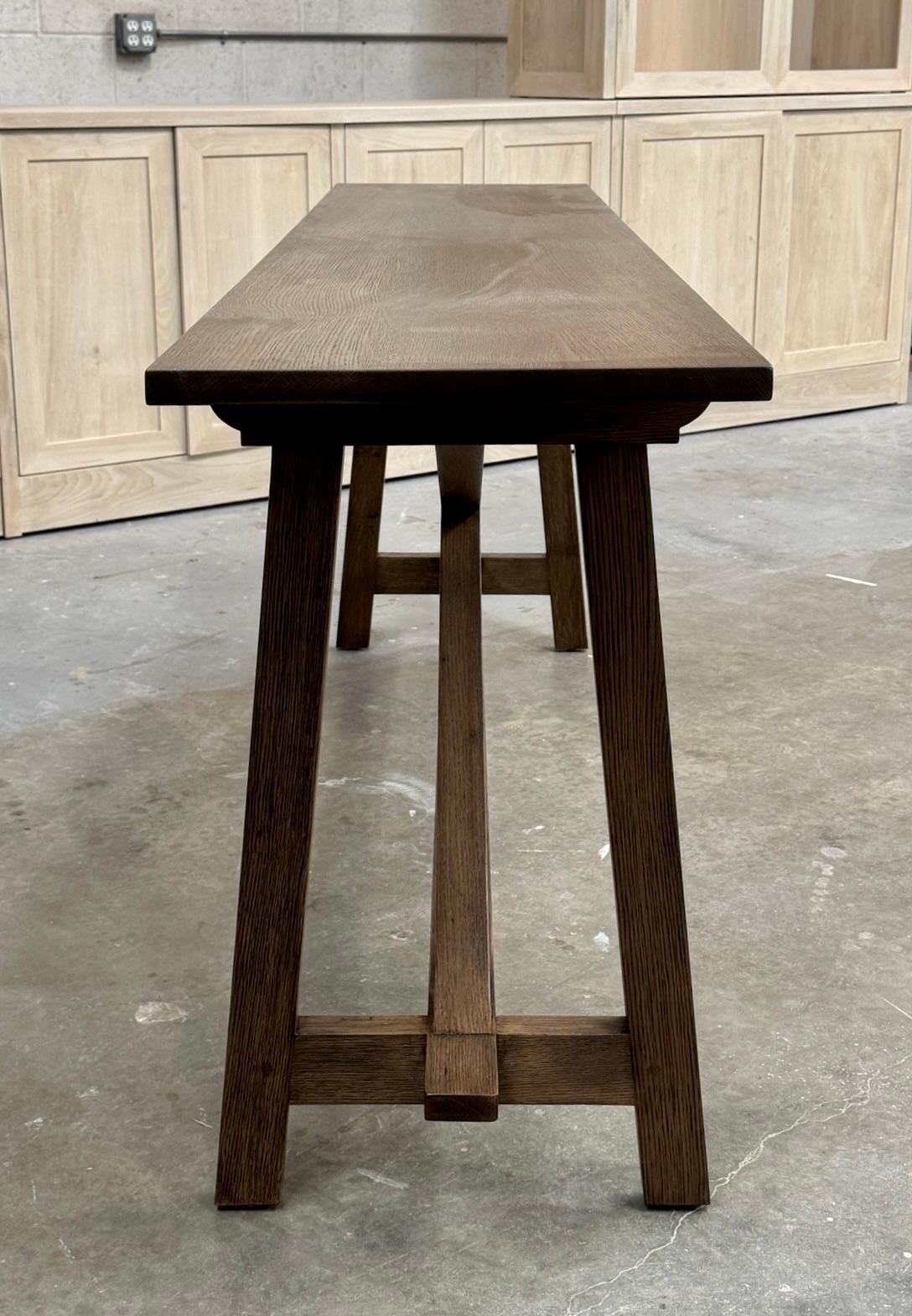 Contemporary Alva Console Table in Rift Sawn Oak, made to order by Petersen Antiques For Sale