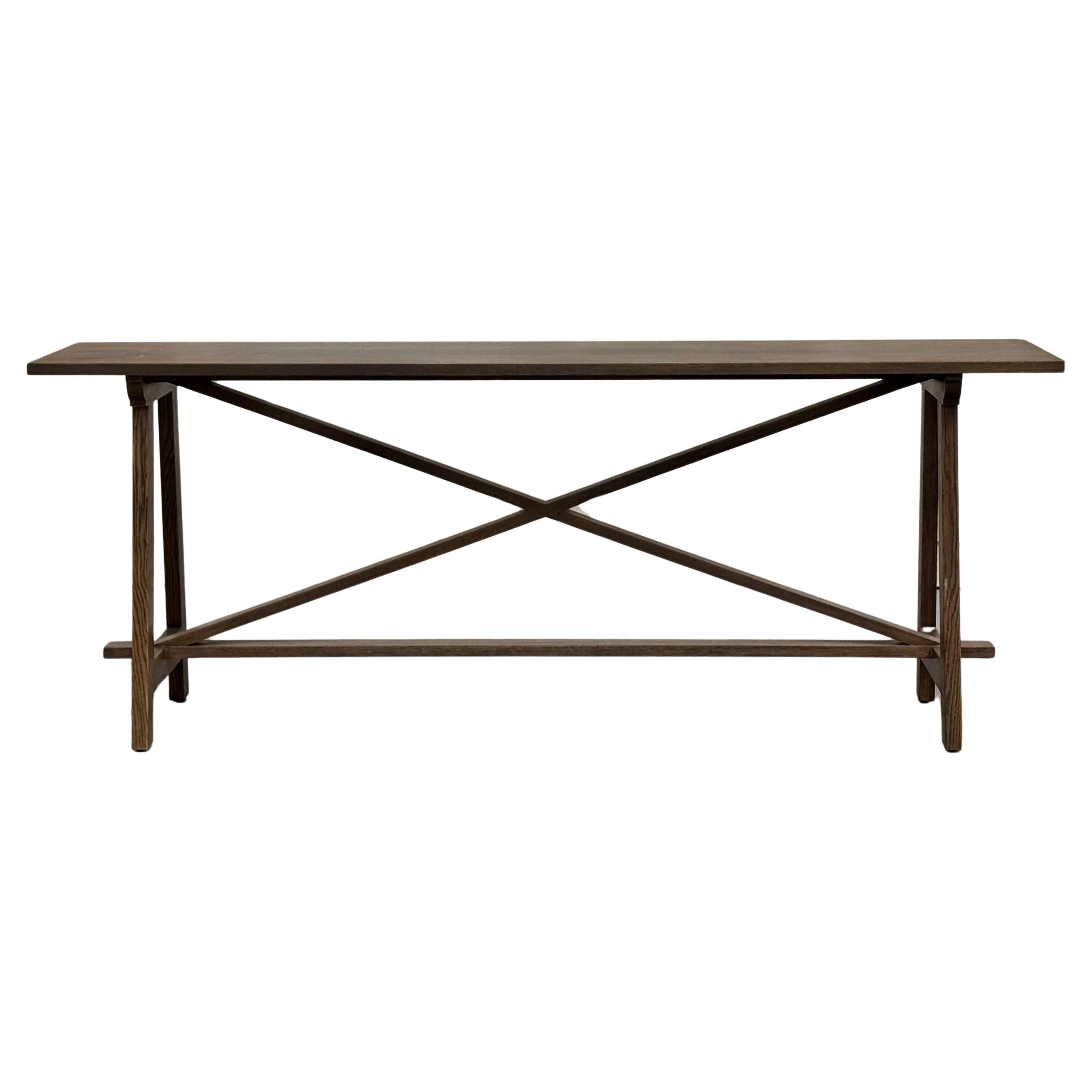 Alva Console Table in Rift Sawn Oak, made to order by Petersen Antiques For Sale