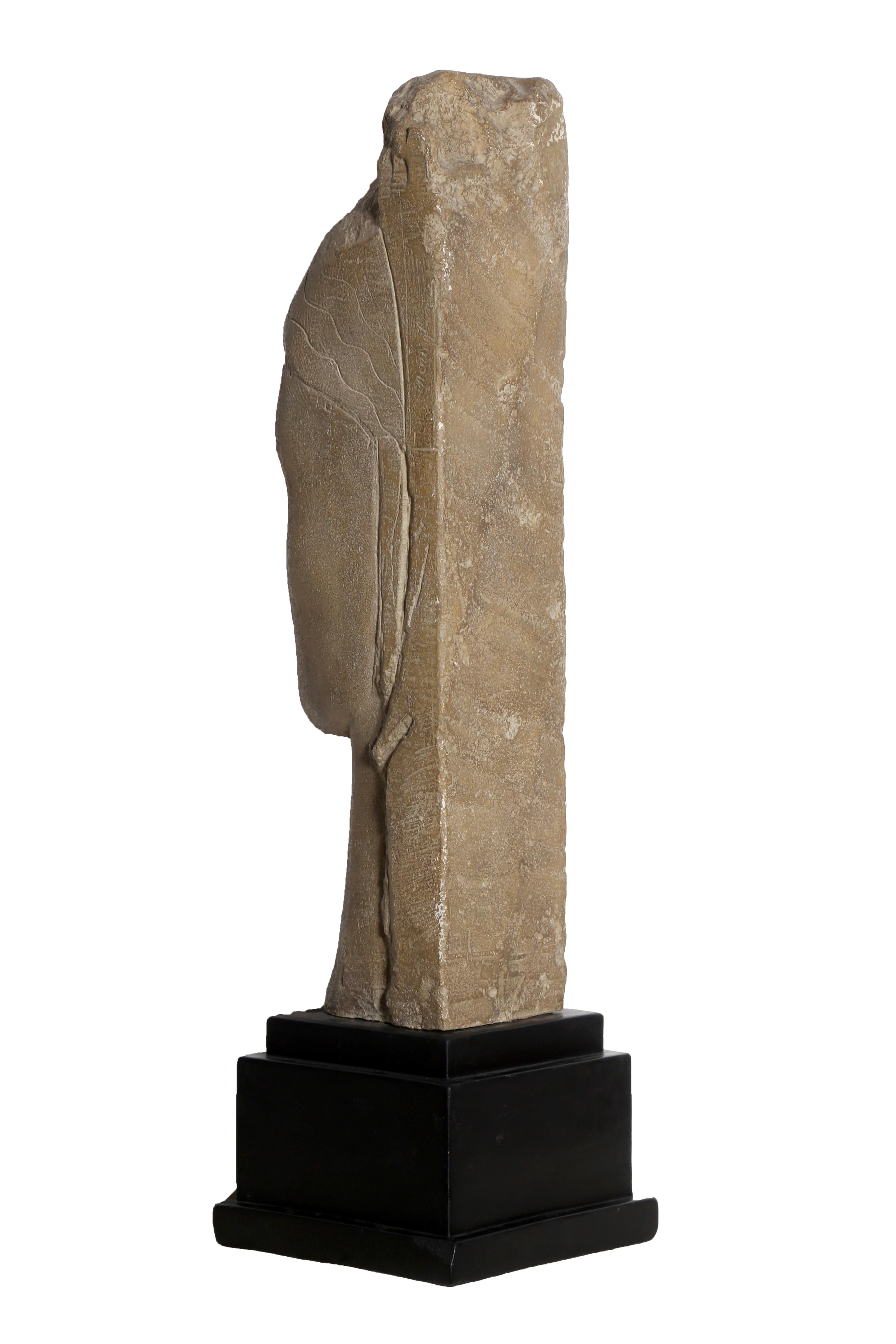 This piece depicts the bust of a young woman rendered with stylized and elongated facial features in Italian artist Modigliani’s signature style. Founded in 1948 in Long Island, New York, Alva Studios existed until the 90s. Its founder, Alfred