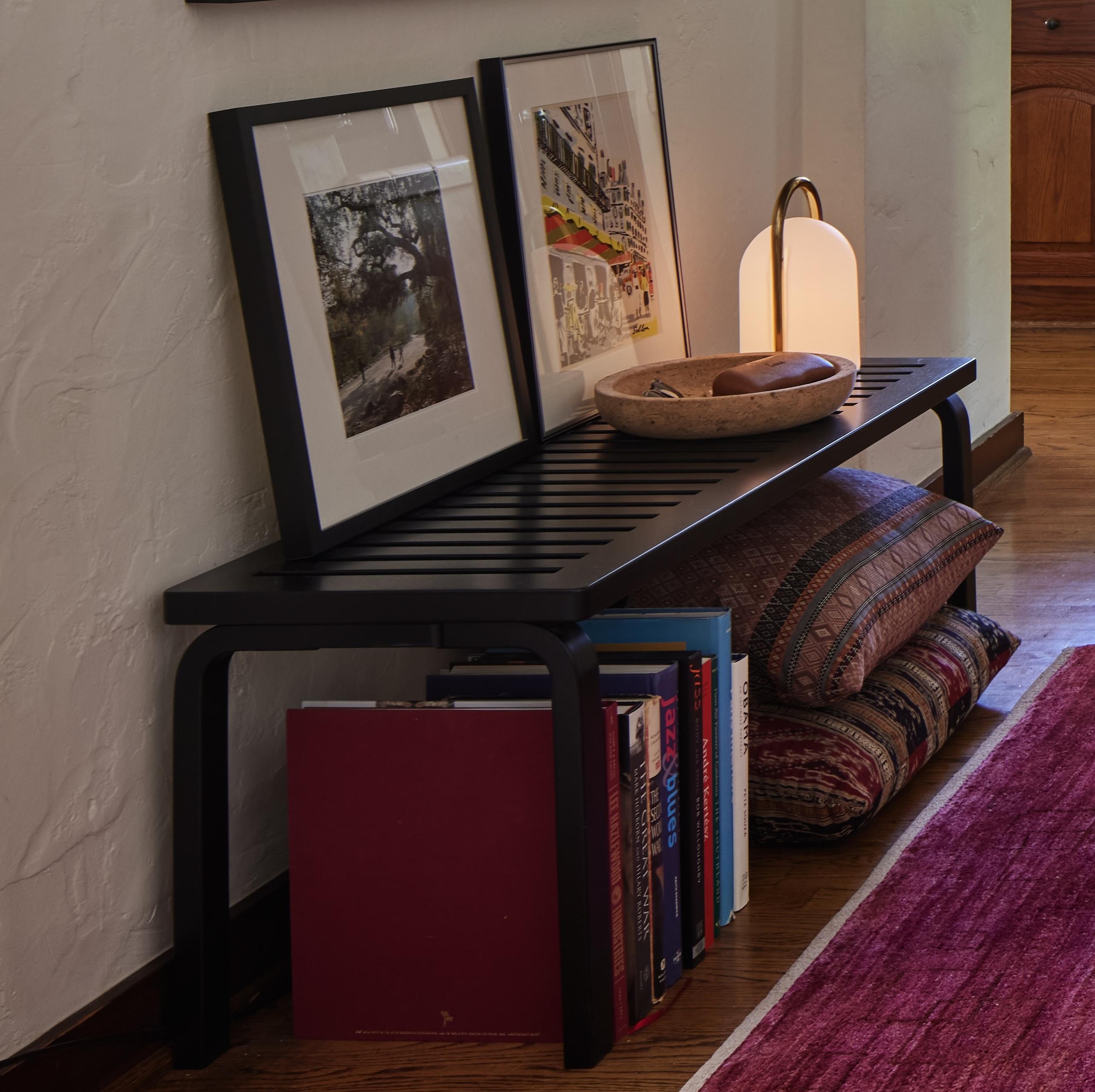 Finnish Alvar Aalto 153A Bench for Artek in Black Lacquer For Sale